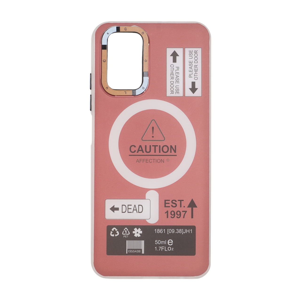 قاب Caution دور مات طرح مگ سیف زرشکی مناسب برای شیائومی ردمی نوت 10 4G / ردمی نوت 10 اس / پوکو ام 5 اس
