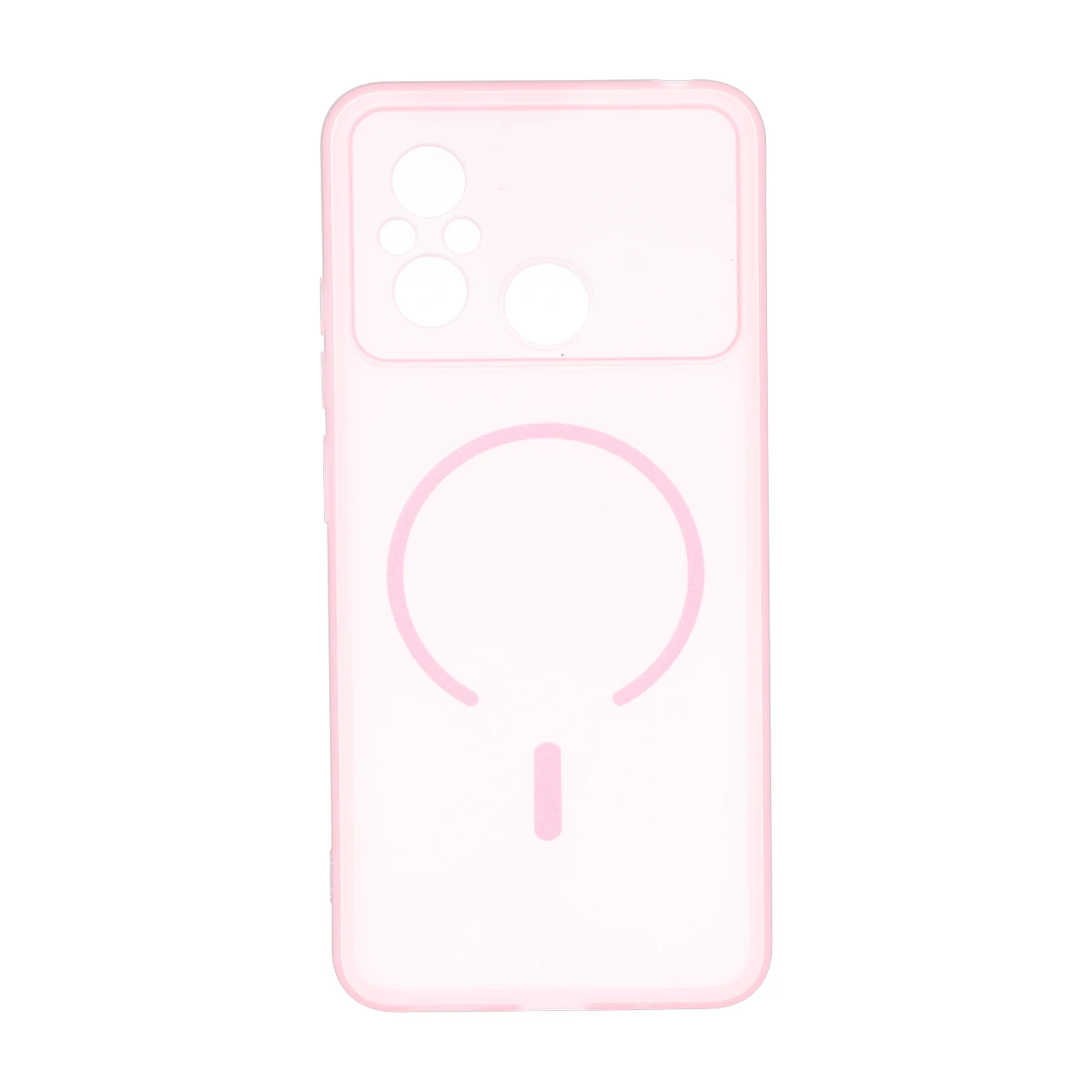 قاب ژله ای مات طرح مگ سیف Power محافظ لنزدار Xiaomi Redmi 12C / Redmi 11A / Poco C55 - صورتی