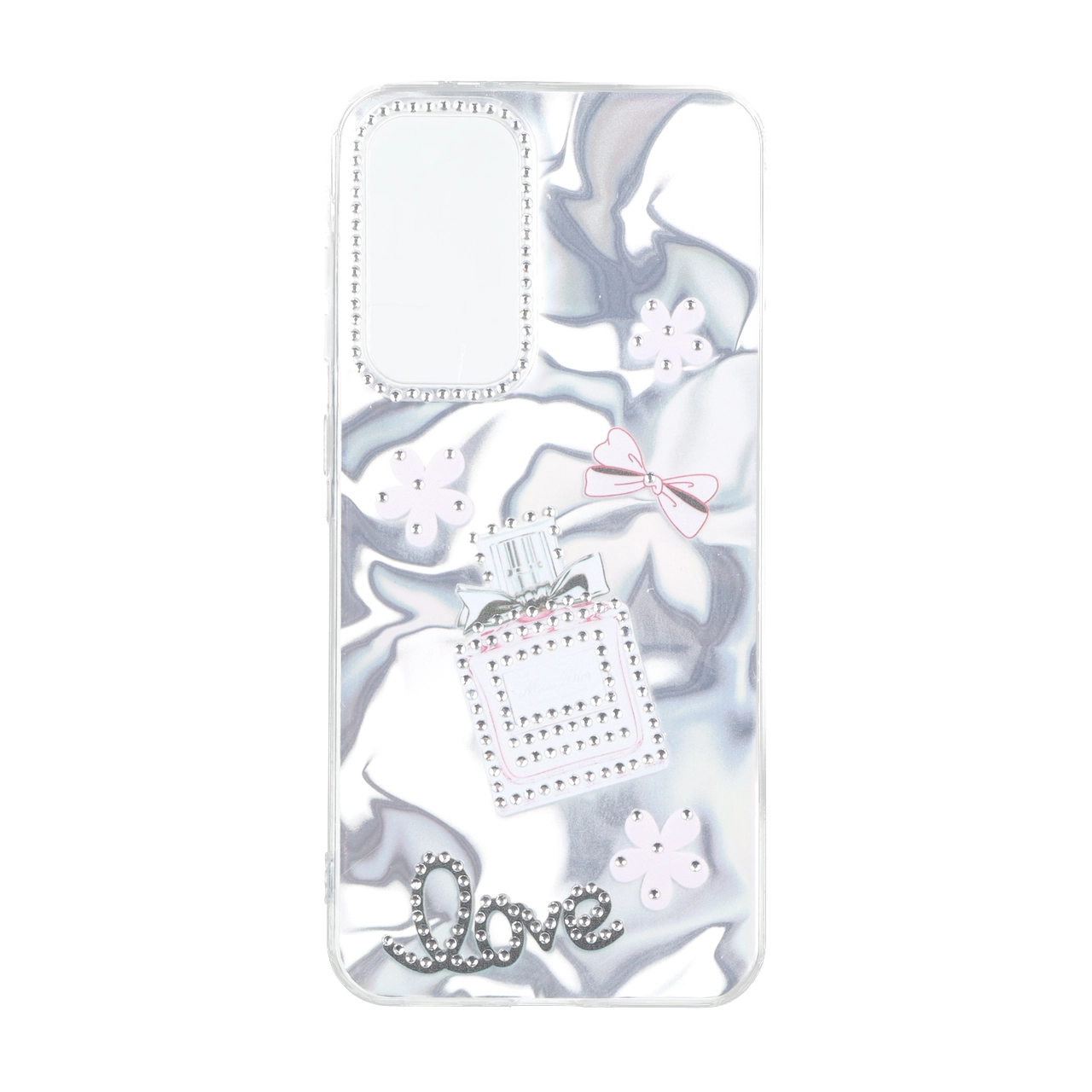قاب طرح Silver Cloud نگین دار Love مناسب برای سامسونگ گلکسی A56 و A36