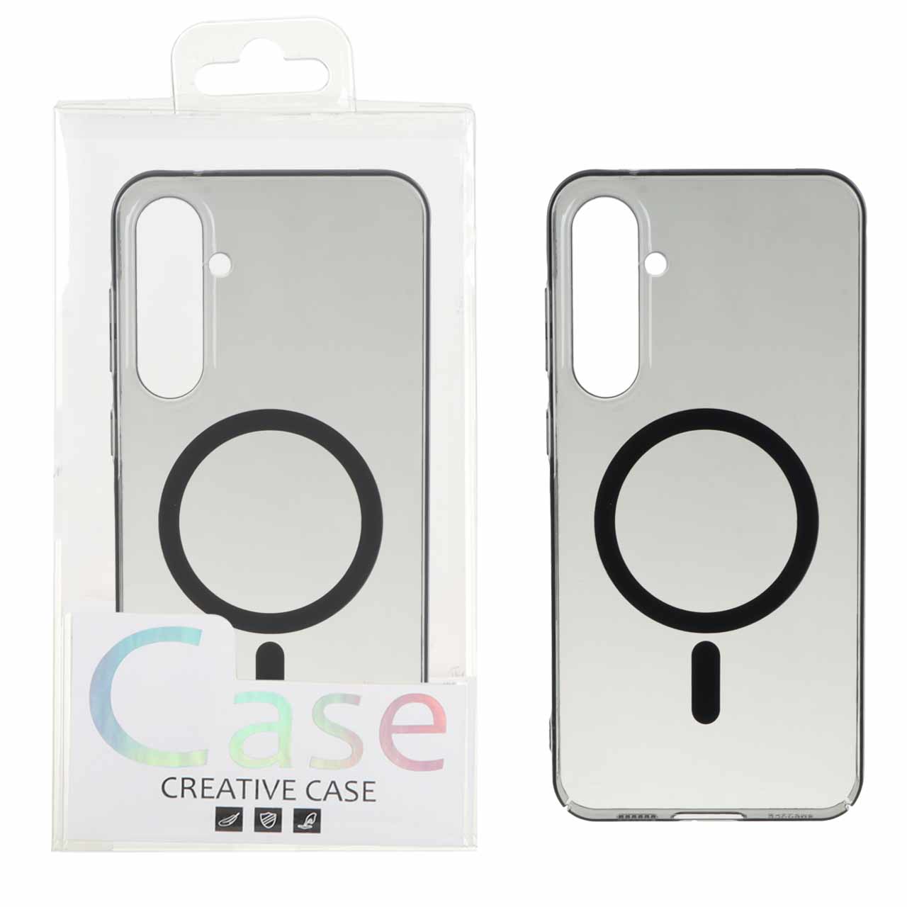 قاب اورجینال کریستالی MagSafe شفاف Creative مدل Samsung Galaxy S23 FE - مشکی (پک دار)