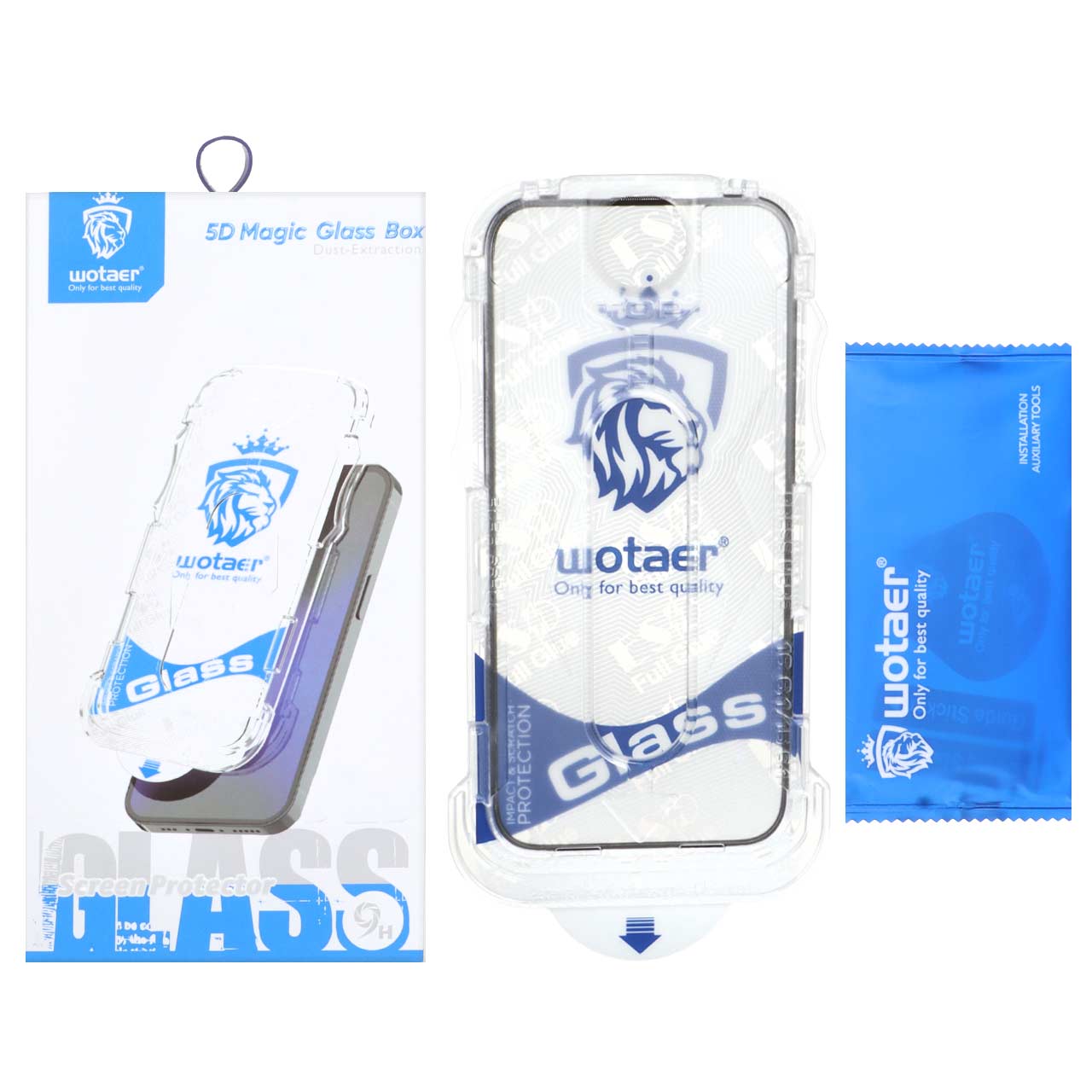 محافظ صفحه نمایش شیشه ای اورجینال Wotaer مدل Magic Glass Box مناسب برای آیفون 16