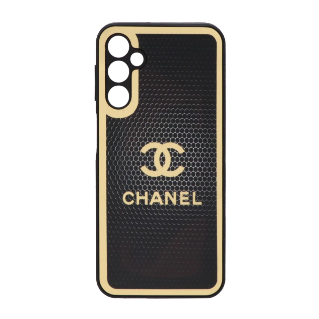 قاب طرح لوگوی Chanel مشبک دور طلایی مناسب برای Samsung Galaxy A24