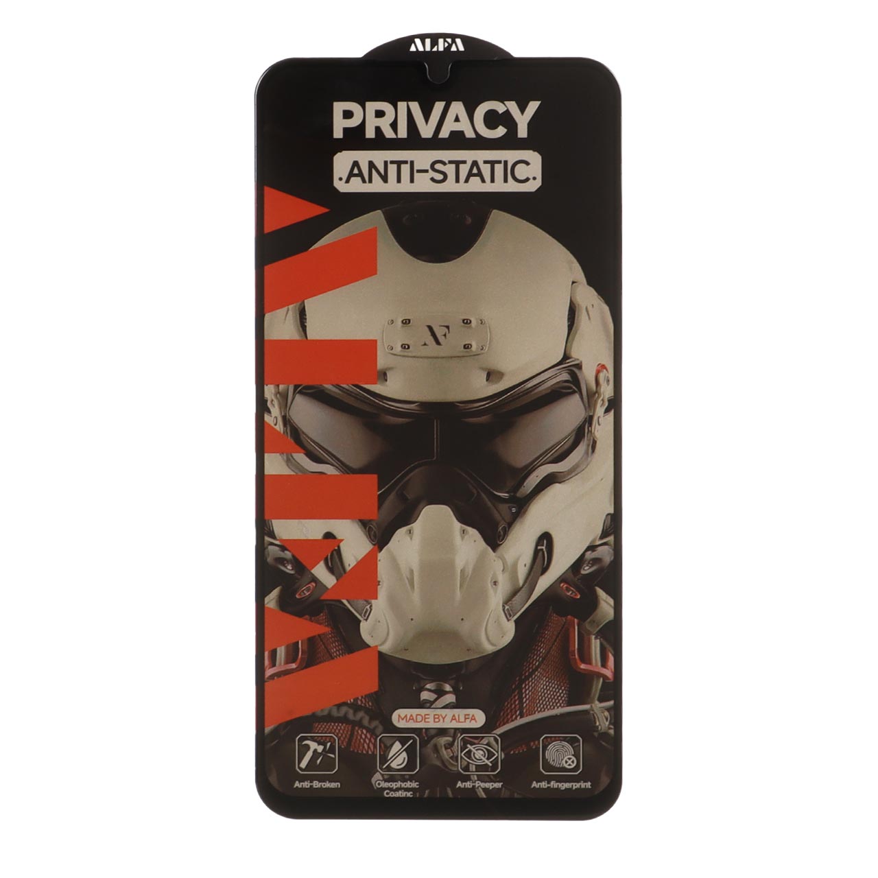 محافظ صفحه نمایش شیشه ای Full Cover ALFA Anti Static Privacy مناسب برای شیائومی و پوکو
