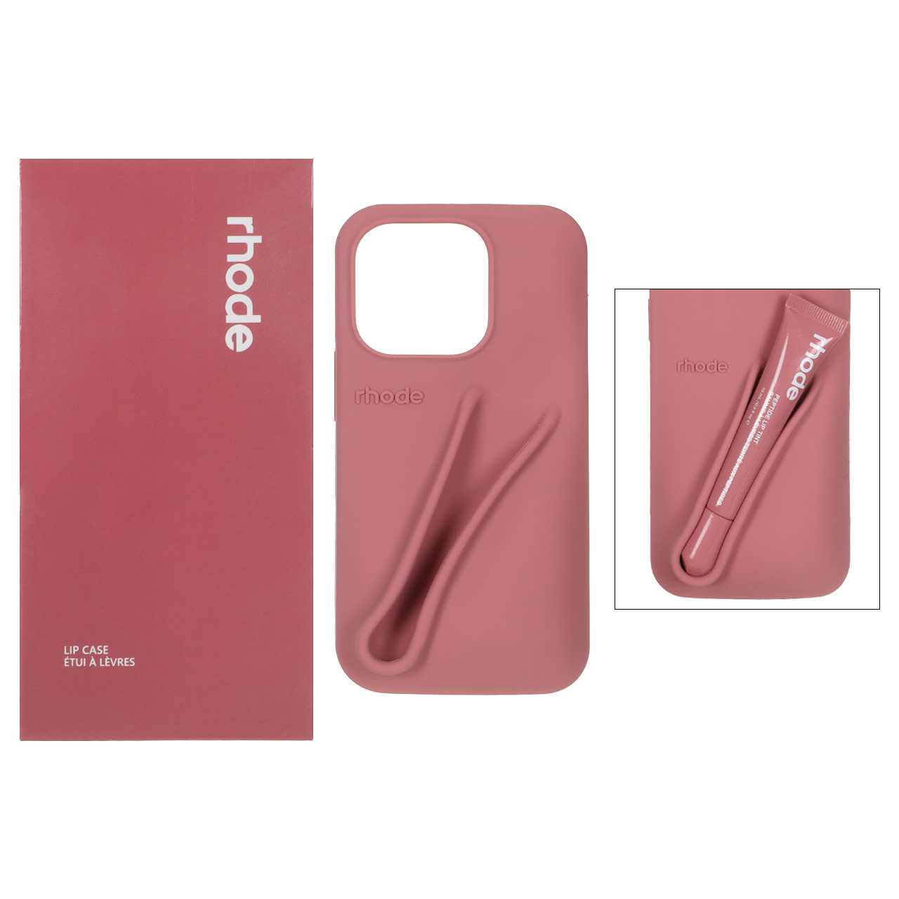 قاب سیلیکونی پاک کنی اورجینال rhode با ست لیپ گلاس Apple iPhone 13 Pro - کالباسی