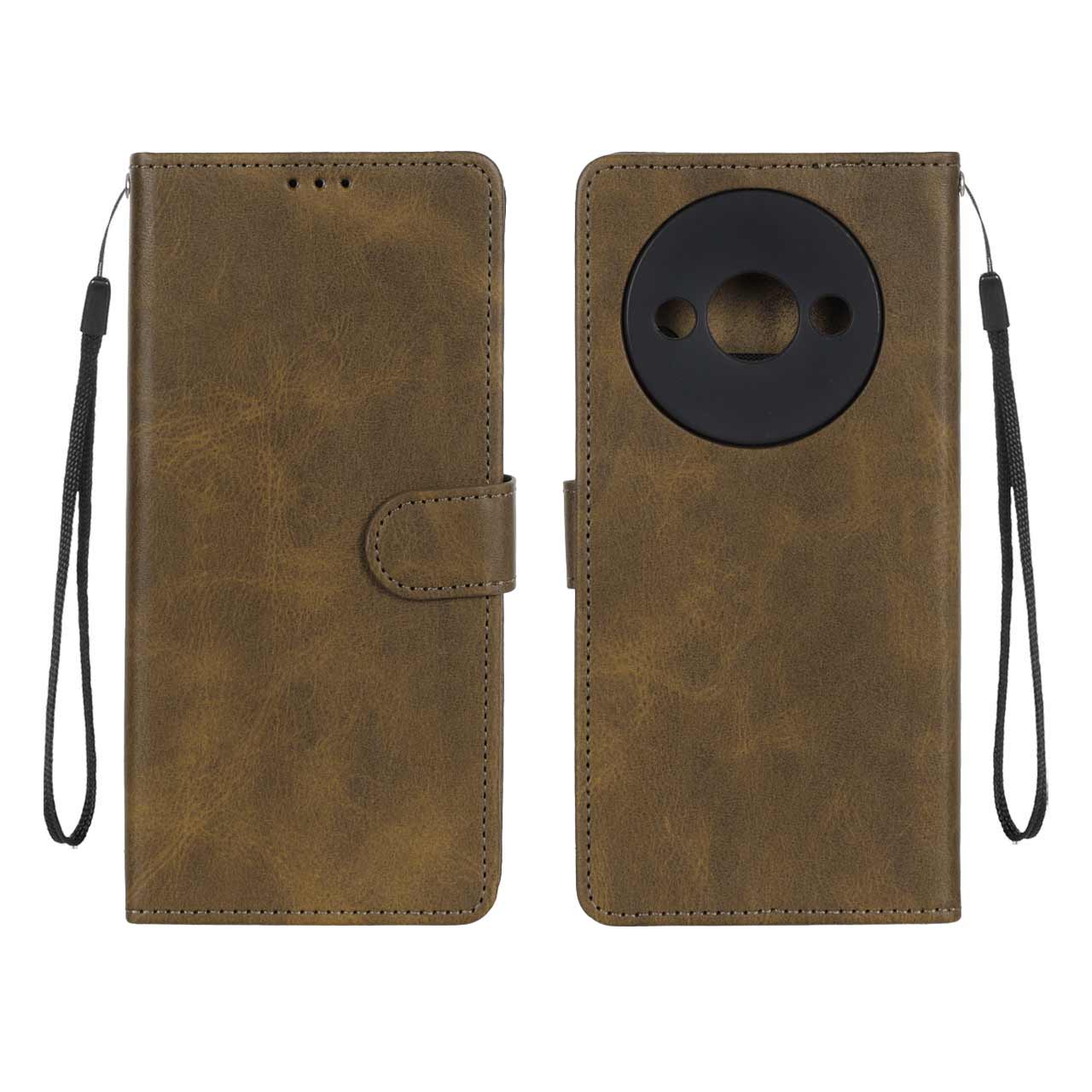 کیف موبایل مگنتی MNC طرح چرمی مناسب برای Xiaomi Redmi A3 / A3x / Poco C61 - سبز زیتونی