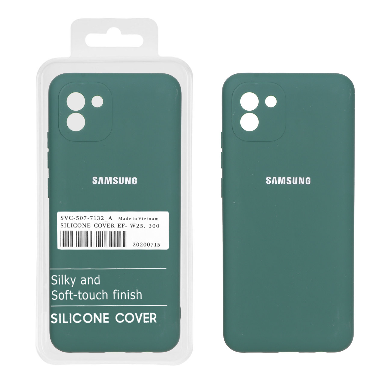 قاب نیو سیلیکون محافظ لنزدار RFF مدل Samsung Galaxy A03 - سبز (پک دار)