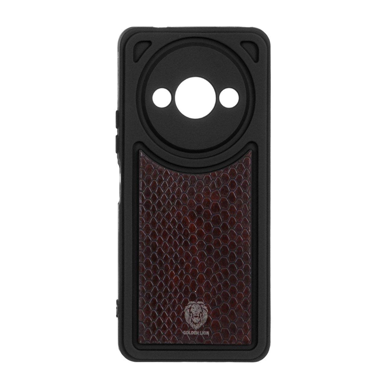 قاب Solid Case منحنی طرح پوست ماری قهوه‌ای تیره مناسب برای شیائومی ردمی A3 / A3x / پوکو C61