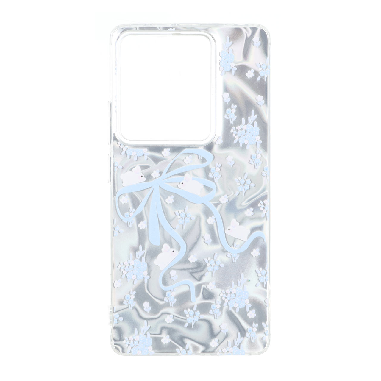 قاب طرح خرگوش و پاپیون Silver Cloud ژله‌ای شفاف مناسب برای شیائومی ردمی نوت 14S، نوت 13 پرو 4G و پوکو M6 پرو 4G