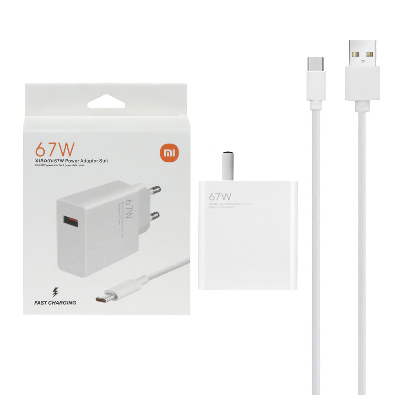 شارژر دیواری 67 وات فست تک پورت Xiaomi مدل MDY-12-ES به همراه کابل شارژ Type-C