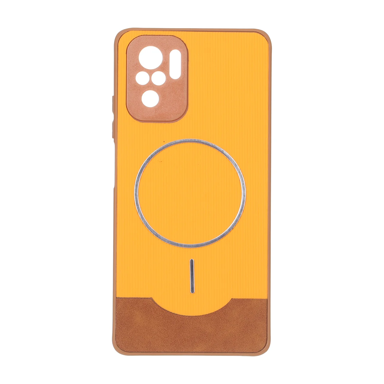 قاب Line Case طرح جیر مگ‌سیف فلزی محافظ لنزدار نارنجی مناسب برای شیائومی ردمی نوت 10 4G، ردمی نوت 10S و پوکو M5S