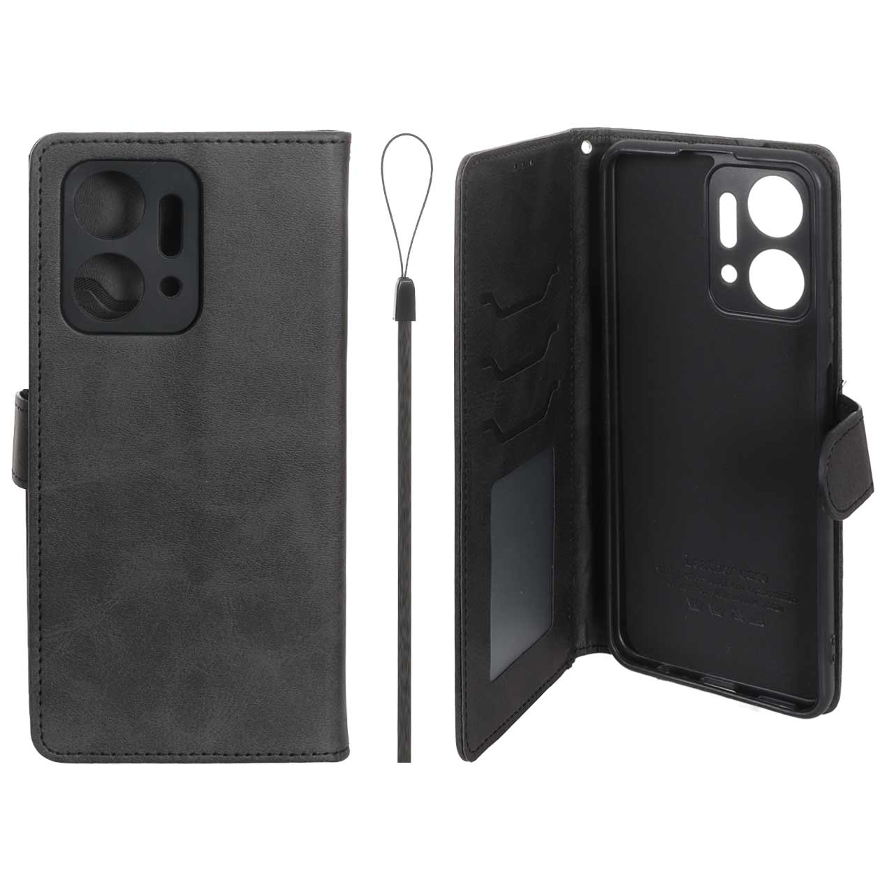 کیف چرمی مگنتی داخل خز MNC Plus مناسب برای گوشی Honor X7a مشکی