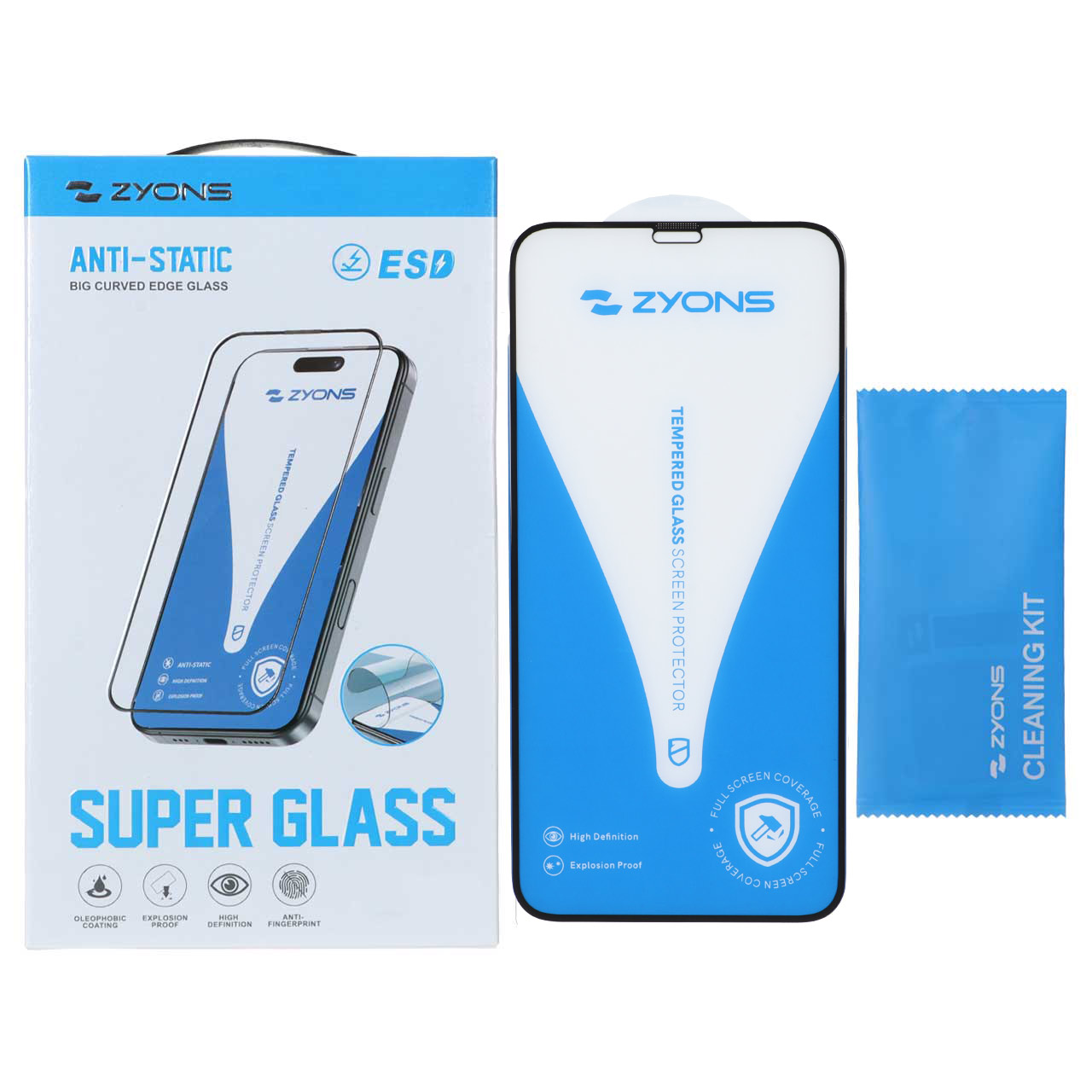 محافظ صفحه نمایش شیشه ای Full Cover ESD Anti Static زایونس مناسب برای آیفون 11 و آیفون XR