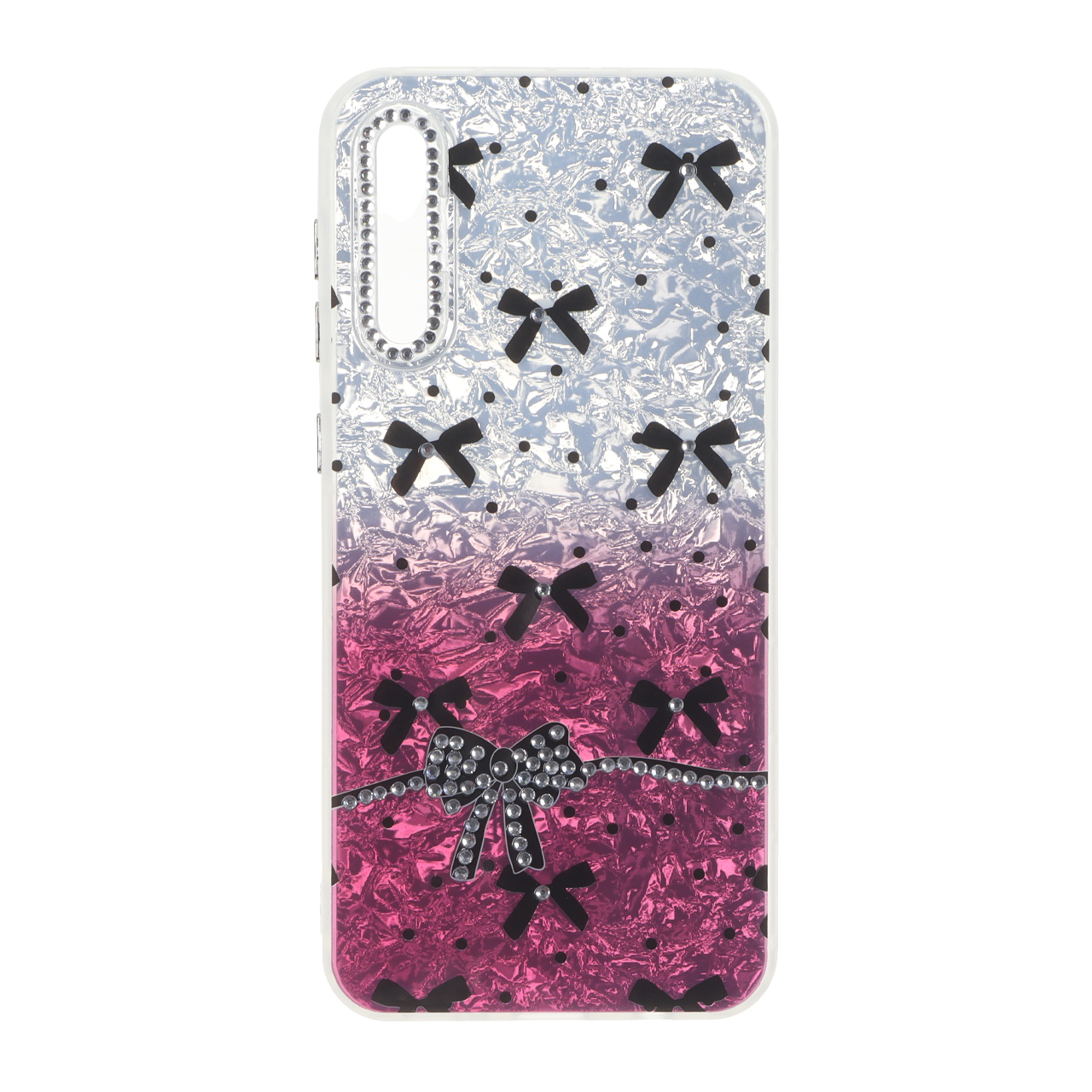 قاب ice پاپیونی نگین دار دور مات Samsung Galaxy A50 / A50s / A30s - زرشکی