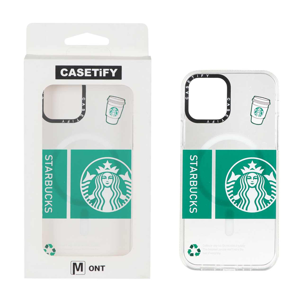 قاب طرح Starbucks مگ سیف شفاف مناسب برای آیفون 12 پرو و آیفون 12