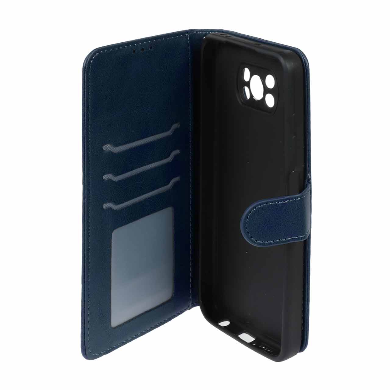 کیف مگنتی چرمی سرمه ای مناسب برای شیائومی پوکو X3، X3 پرو و X3 NFC