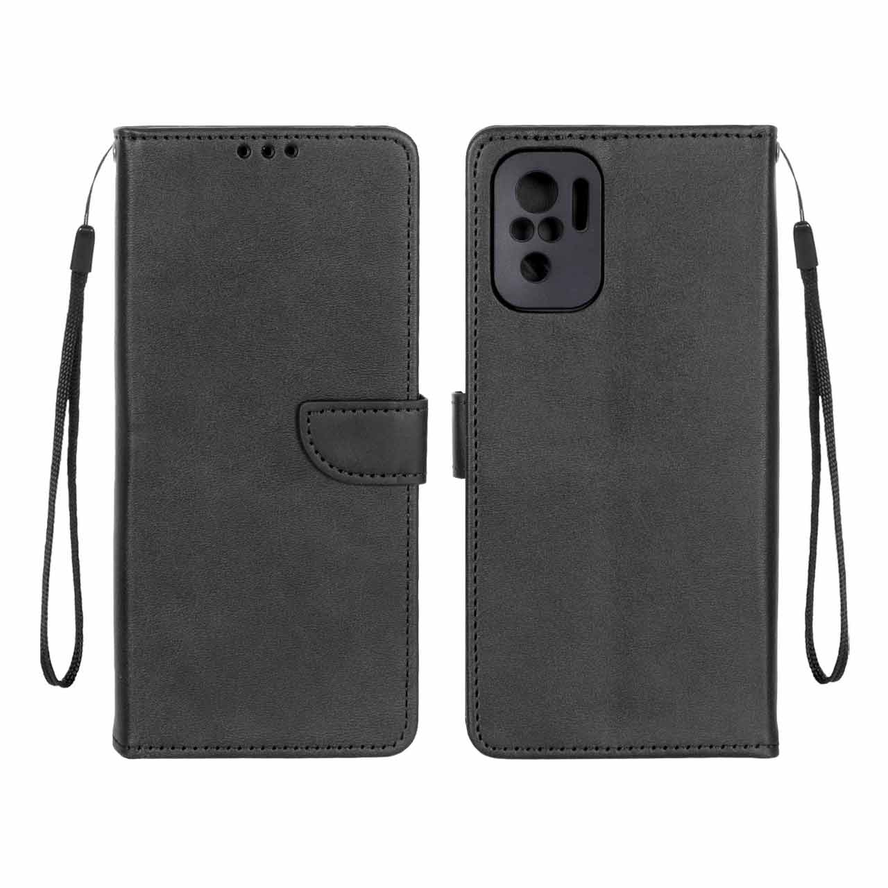 کیف چرمی مگنتی محافظ لنزدار مشکی مناسب برای شیائومی ردمی نوت 10 4G / ردمی نوت 10 اس / پوکو ام 5 اس