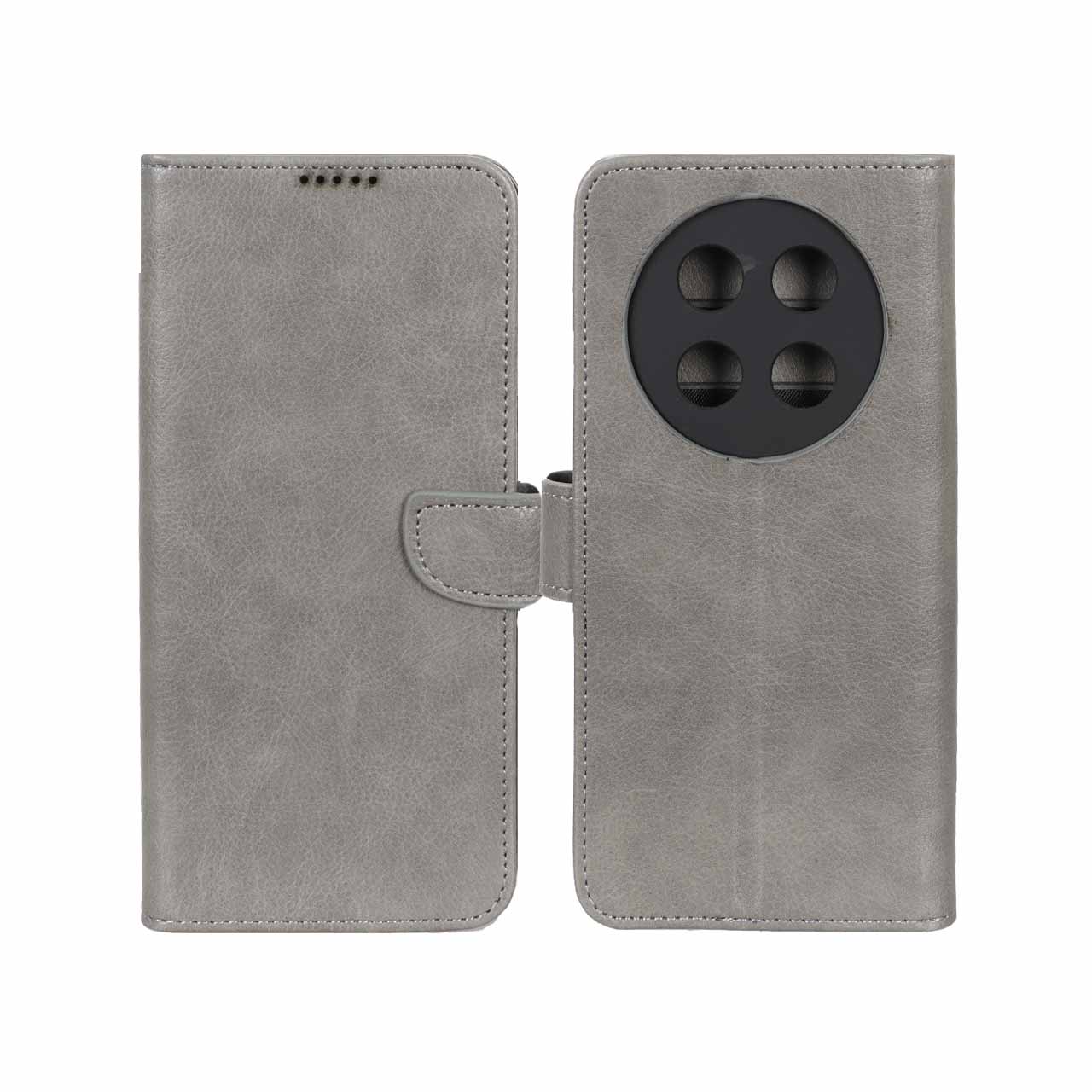 کیف چرمی مگنتی با محافظ لنز مناسب برای گوشی Honor X9c طوسی