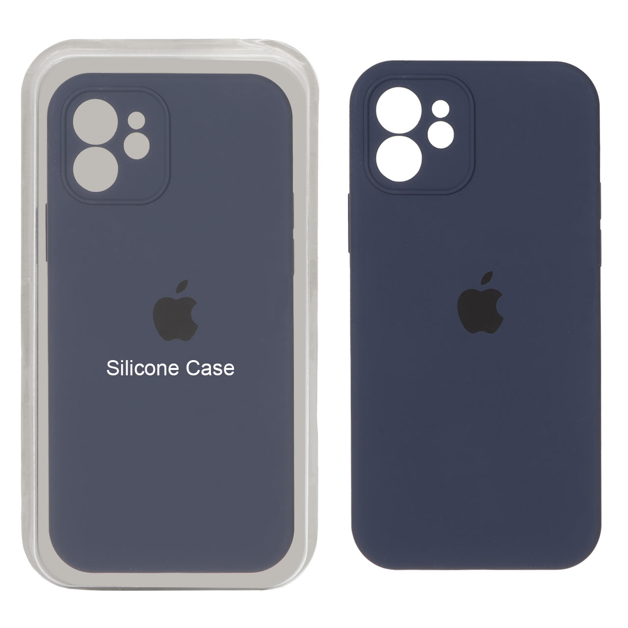 قاب سیلیکونی پاک کنی محافظ لنزدار اورجینال Apple iPhone 12 - سرمه ای تیره 