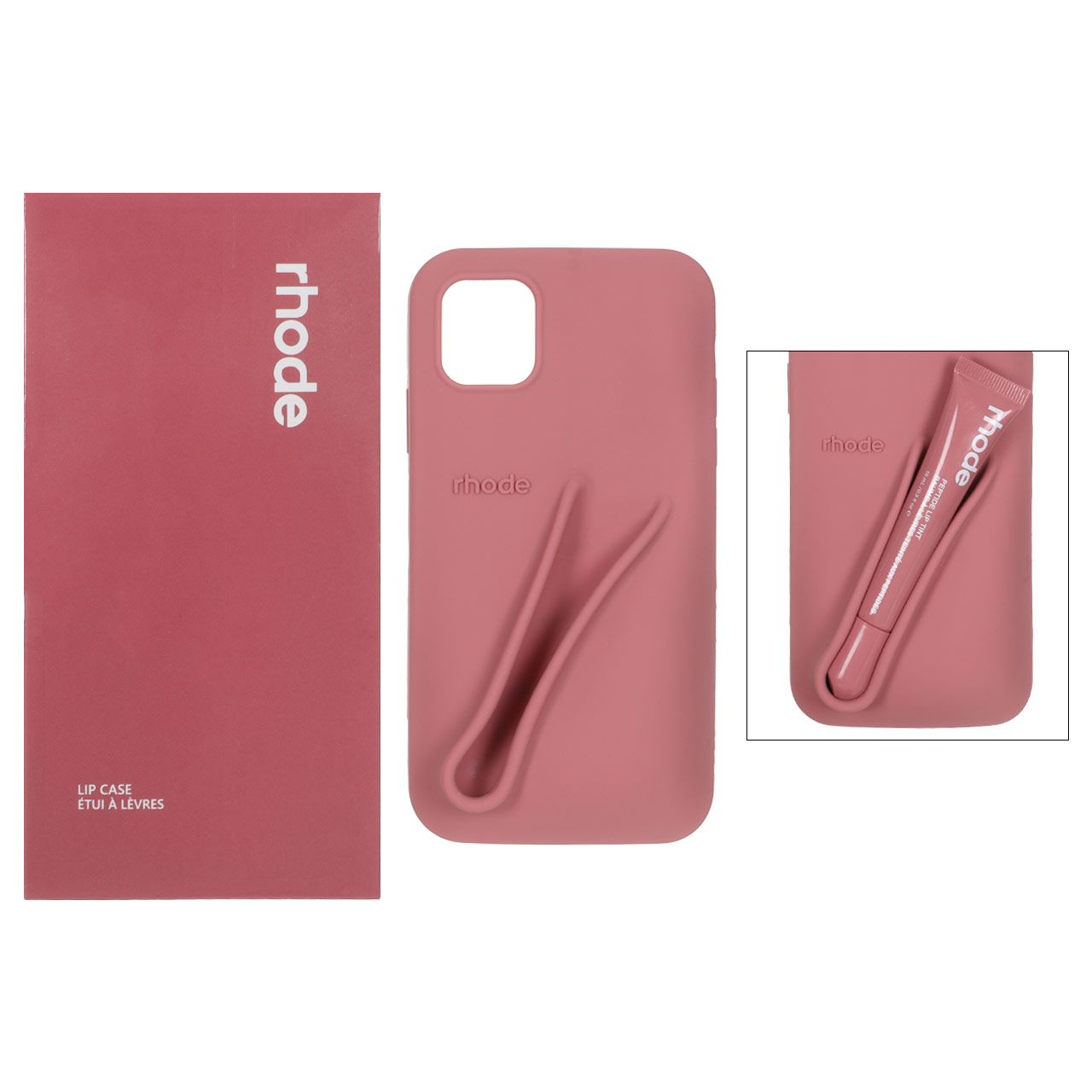 قاب سیلیکونی پاک کنی اورجینال rhode با ست لیپ گلاس Apple iPhone 11 - کالباسی