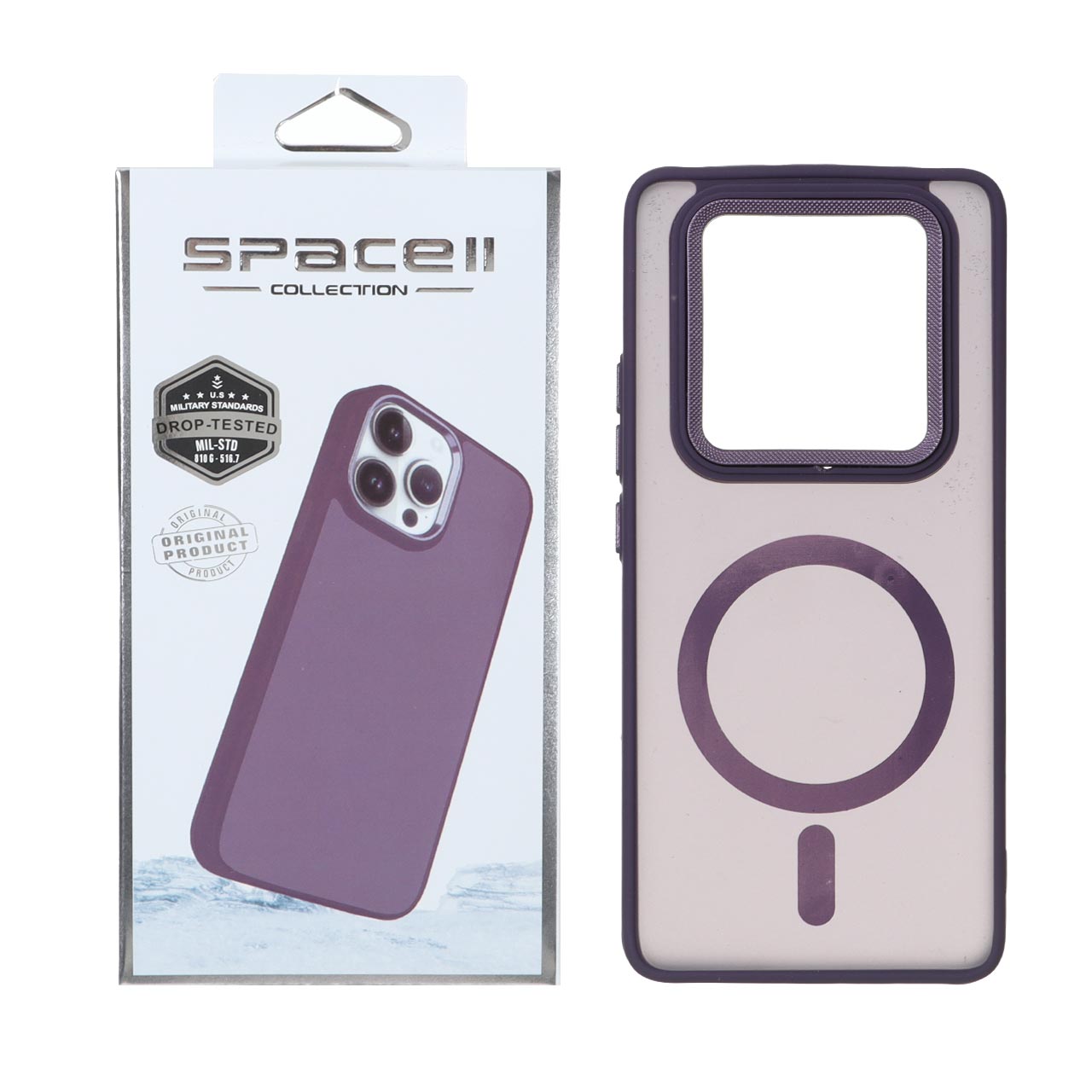 قاب بنفش Space مات لنز کربن طرح مگ سیف مناسب برای شیائومی ردمی نوت 14 پرو 4G