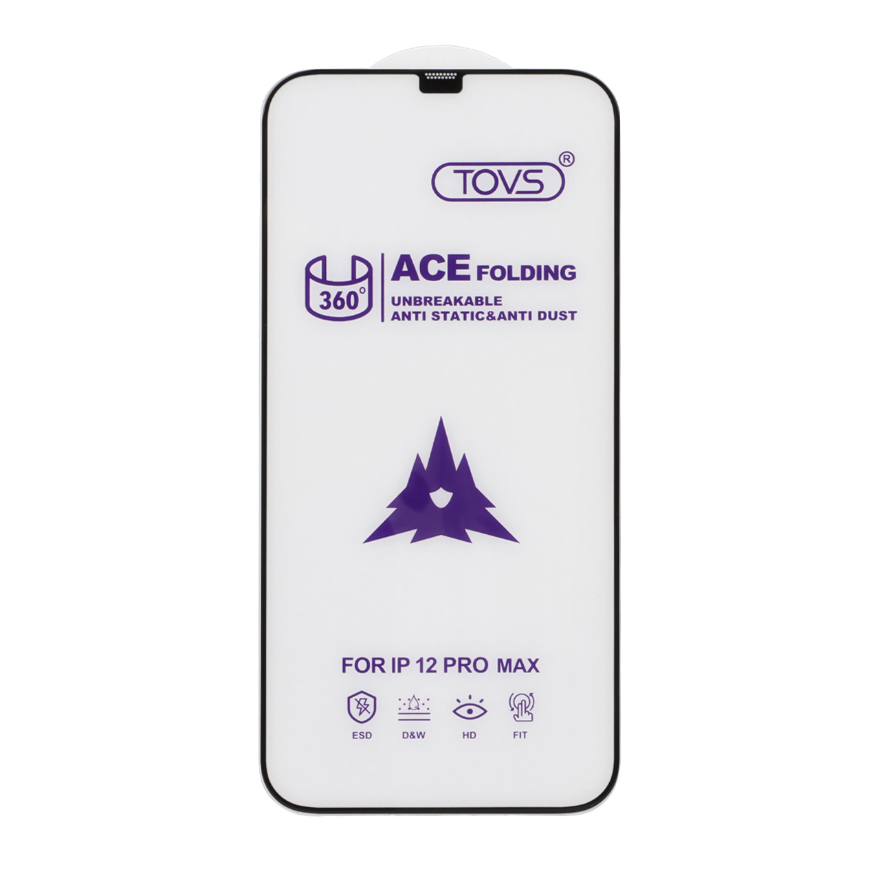 محافظ صفحه نمایش شیشه ای فول کاور ACE مدل 360 Anti Static مناسب برای آیفون 12 پرو مکس