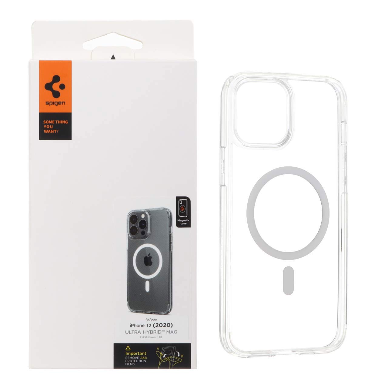 قاب مگ سیف شفاف Spigen Ultra Hybrid مناسب برای آیفون ۱۲ و آیفون ۱۲ پرو