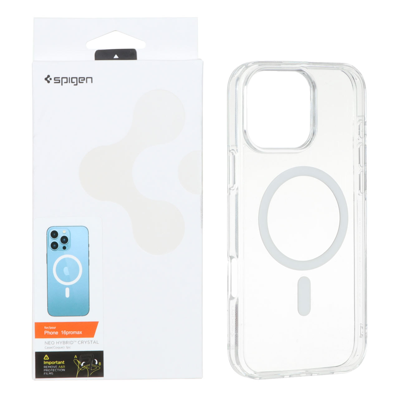 قاب طرح نئو هیبرید مگ سیف شفاف Spigen مناسب برای آیفون 16 پرو مکس
