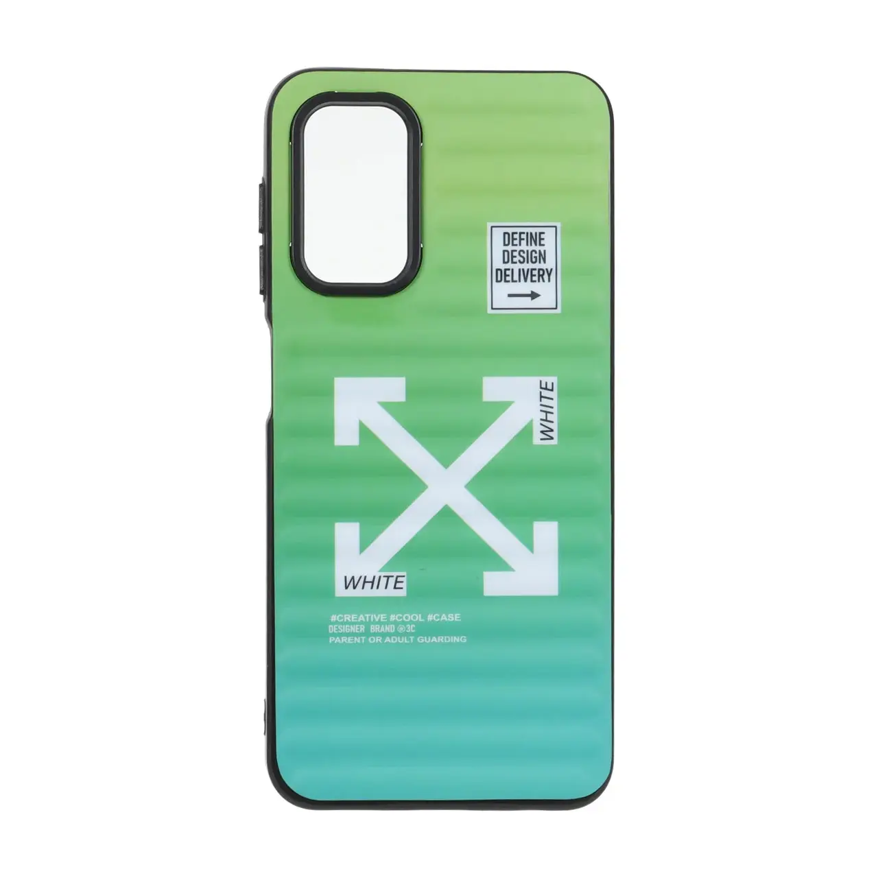 قاب مات Youngkit طرح پیکان Off-White گرادینت سبز آبی مناسب برای سامسونگ گلکسی A13 (4G/5G), A04s, M13 (4G), M23 و F13