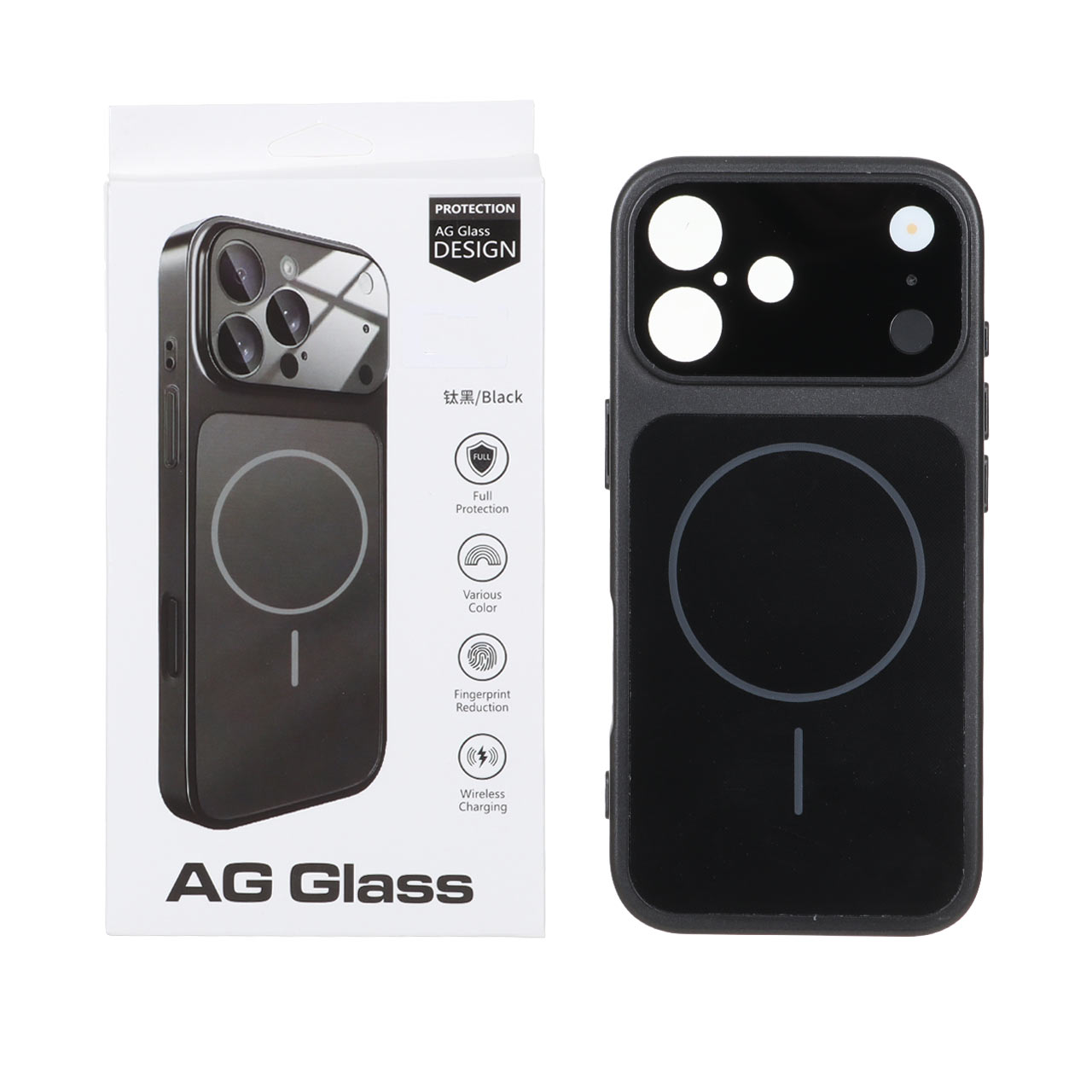 قاب اورجینال AG Glass محافظ لنز برجسته شیشه ای مگ سیف مناسب برای آیفون 17