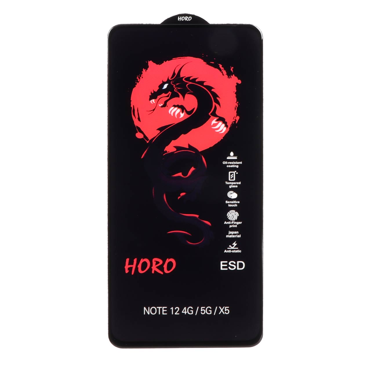 محافظ صفحه نمایش شیشه ای Full Cover ESD Horo مدل Xiaomi Redmi Note 12 4G / Redmi Note 12 5G / Poco X5 / Honor X8 / X8A / X10 / Realme 11 / Oppo A98 / Oppo A58 / Note 12R Pro