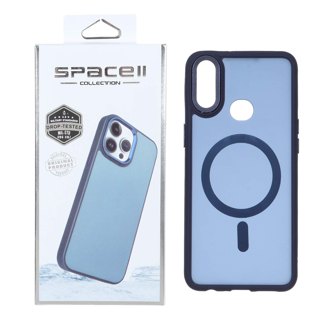 قاب Space مات لنز کربن طرح مگ سیف سرمه‌ای مناسب برای سامسونگ گلکسی A10s