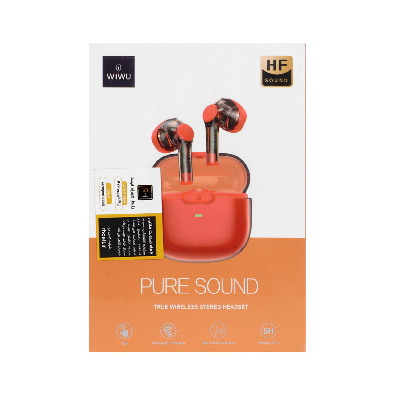 ایرفون بی سیم Wiwu مدل PURE SOUND T12 - نارنجی