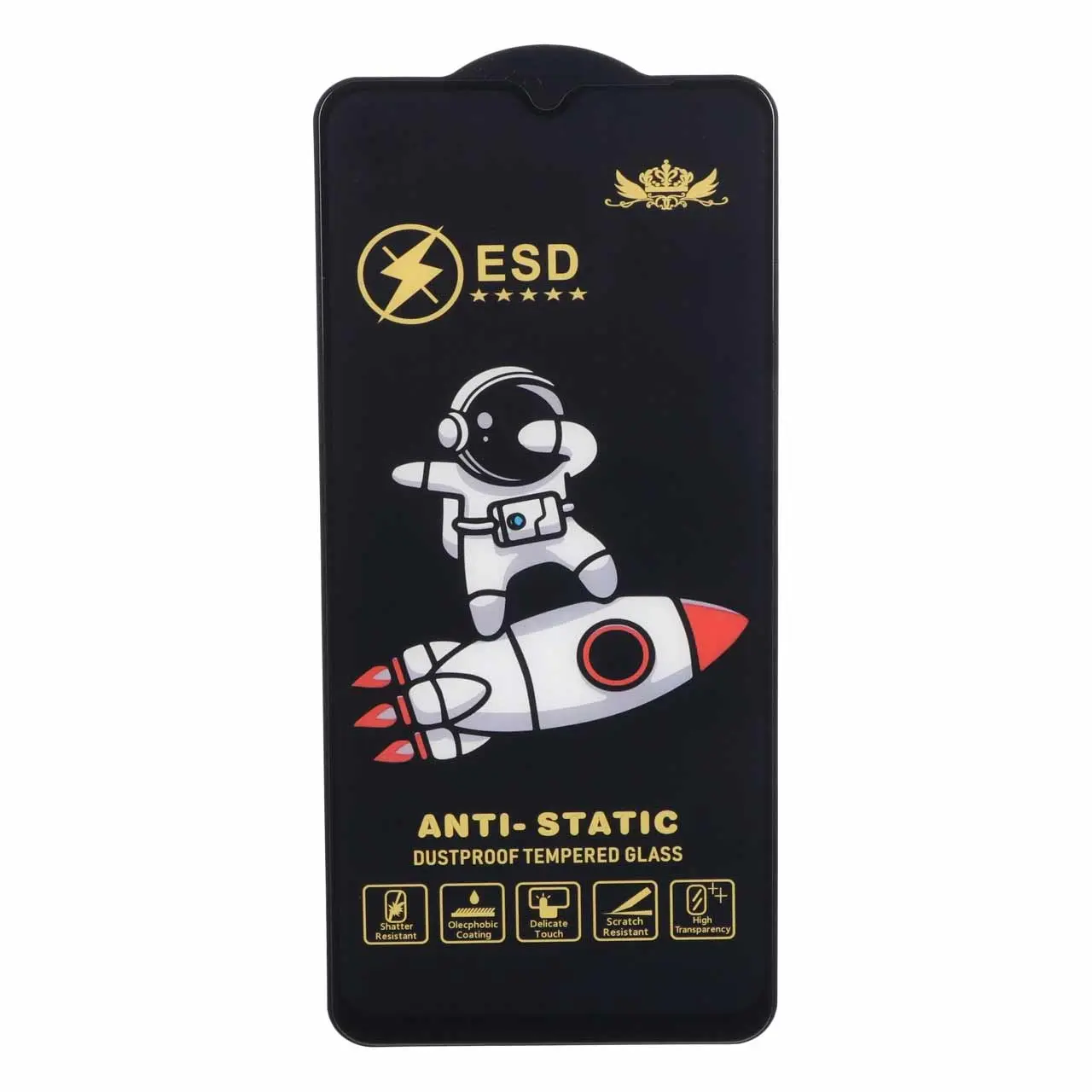 محافظ صفحه نمایش شیشه ای فول کاور اسپیس من آنتی استاتیک ESD مناسب برای شیائومی Redmi A3 / A3x / 10C / 12C / 11A / 10 Power / پوکو C40 / C55 / C61