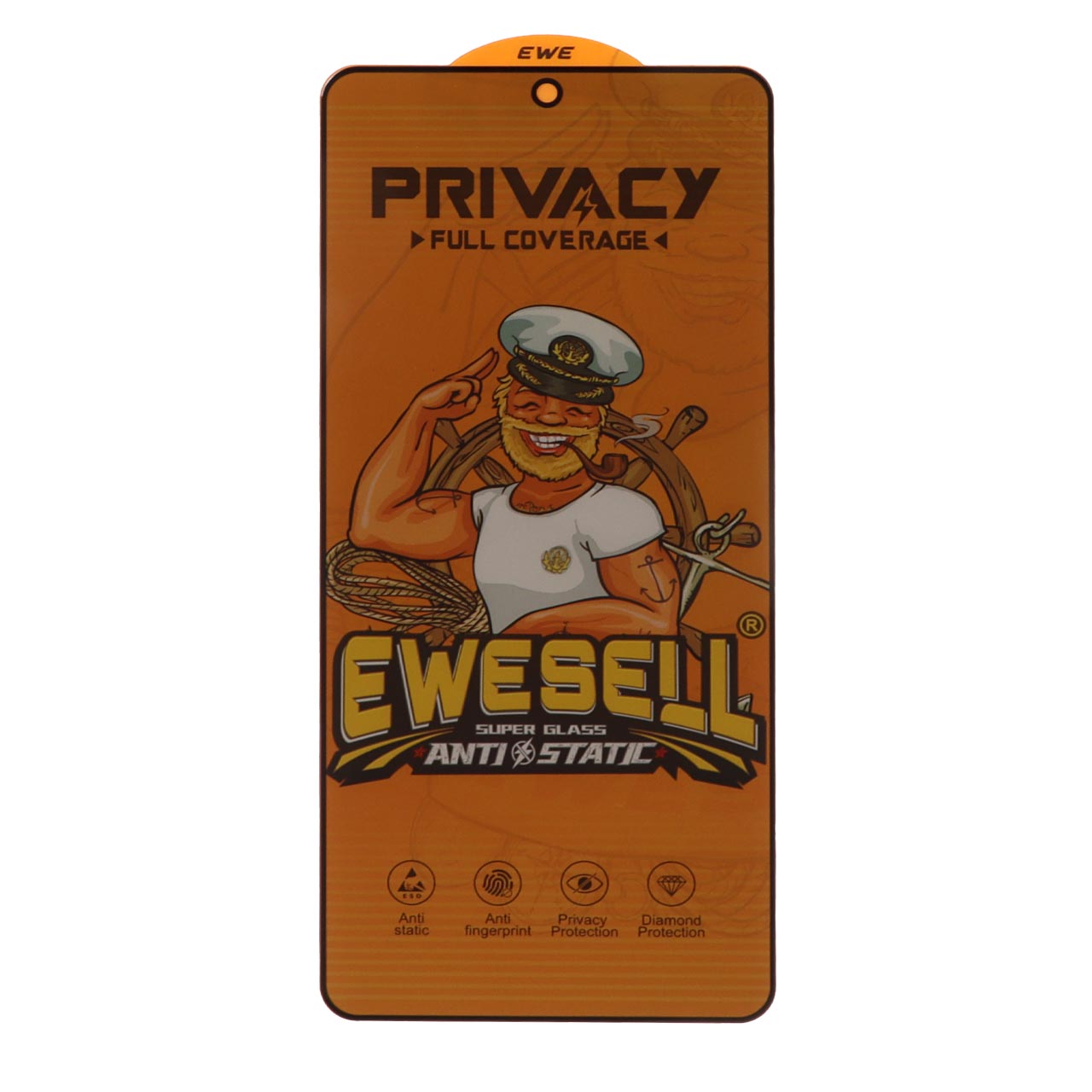 محافظ صفحه نمایش شیشه ای Full Cover Ewesell Anti Static Privacy مناسب برای شیائومی Redmi Note 13 4G و Poco M7 Pro 5G