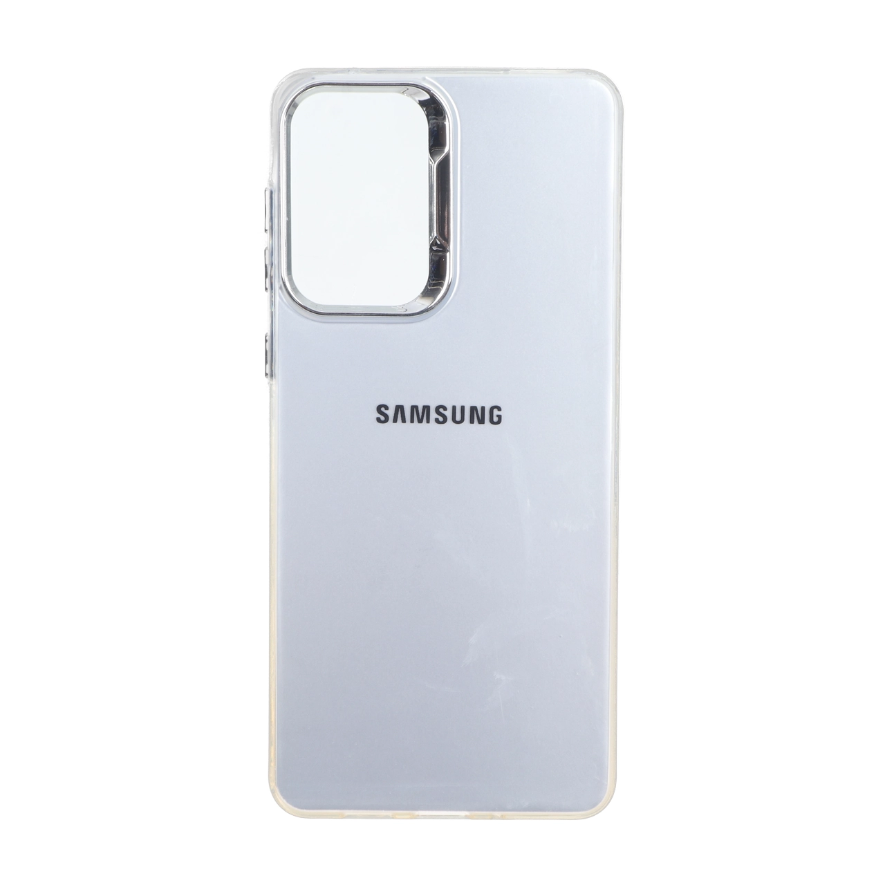 قاب SO COOL لنز متال لوگودار دور رنگی Samsung Galaxy A73 - شفاف نارنجی