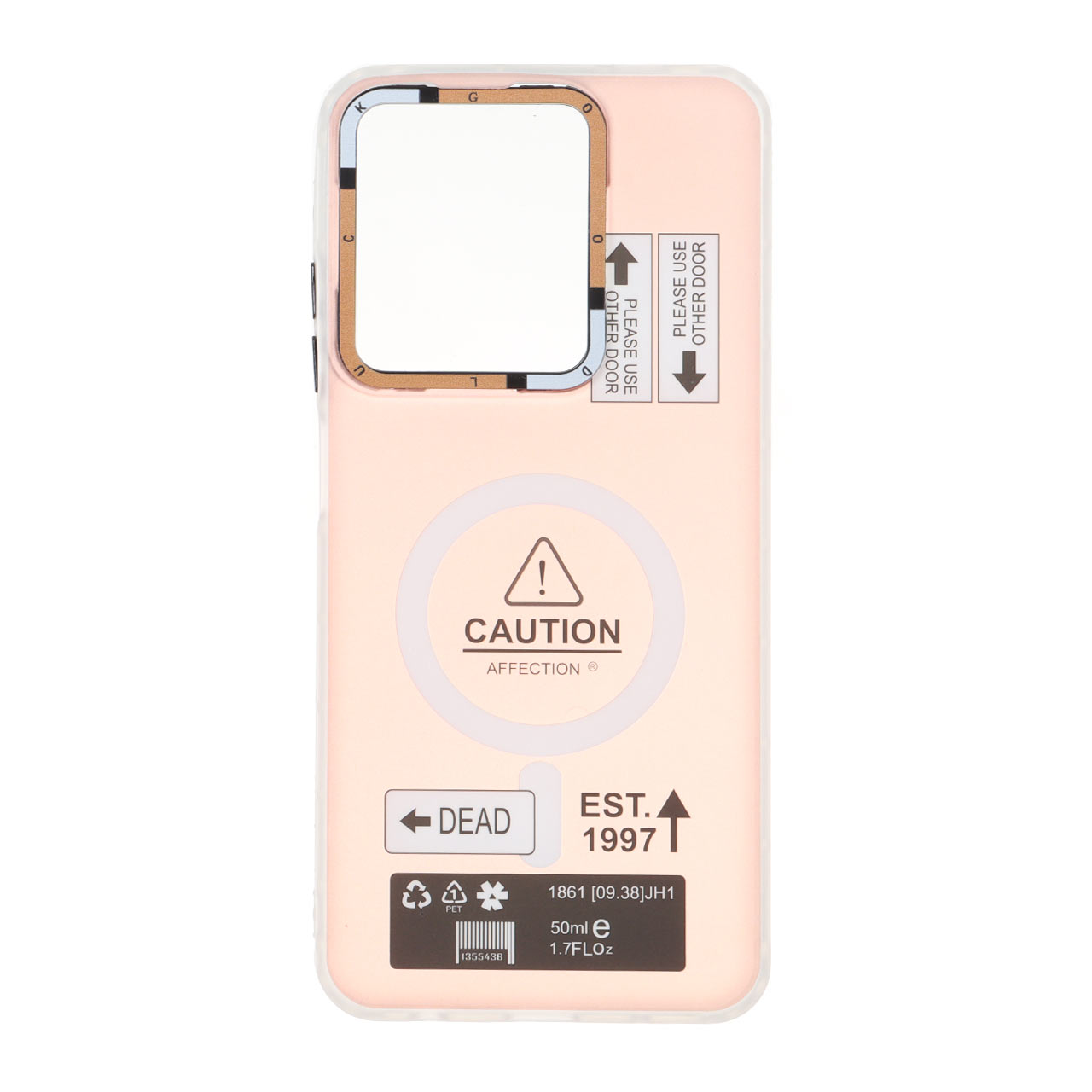قاب Caution دور مات طرح مگ سیف مناسب برای شیائومی ردمی A5 و پوکو C71
