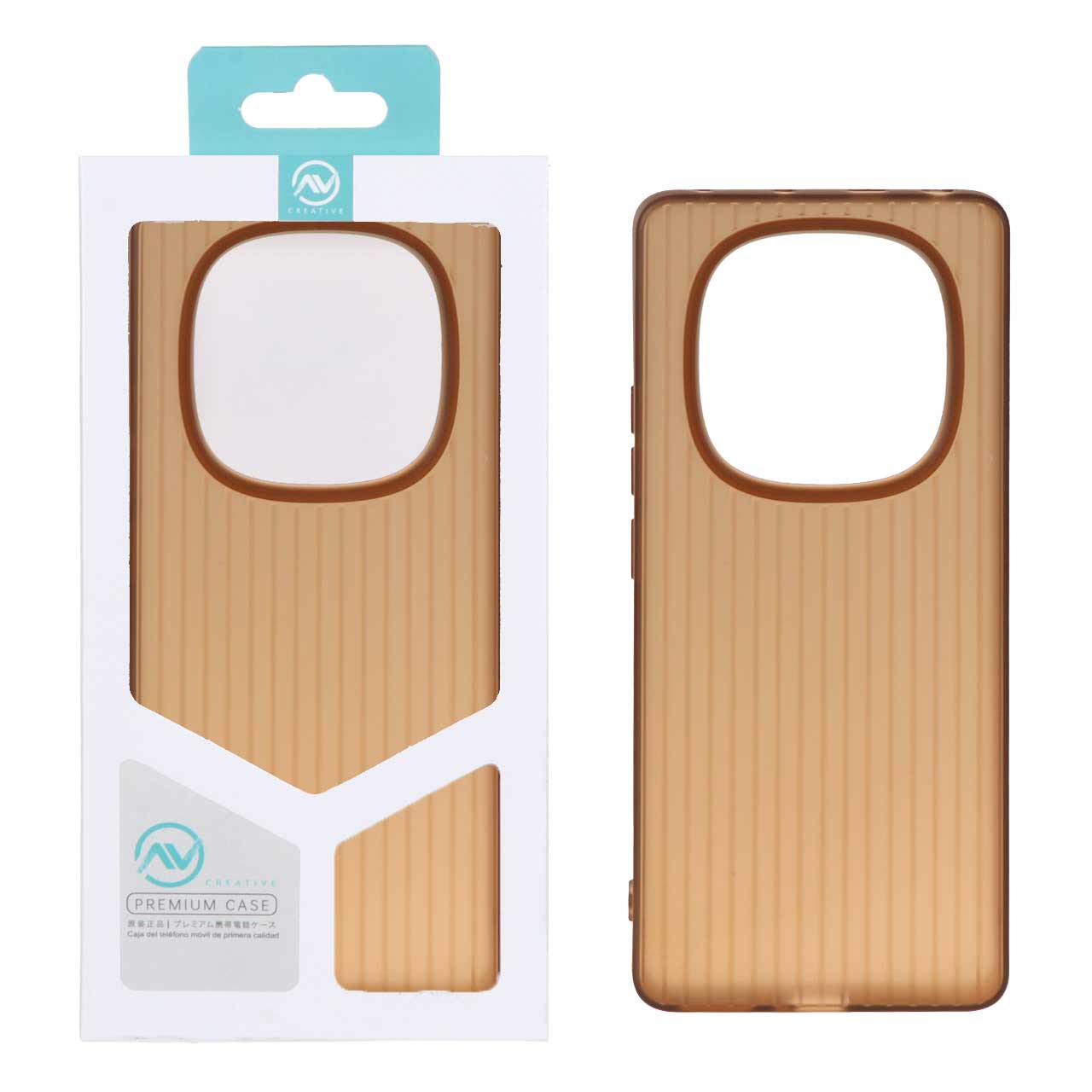 قاب ژله‌ای Line Case طرح خط‌دار قهوه‌ای مناسب برای شیائومی ردمی نوت 14 پرو 4G
