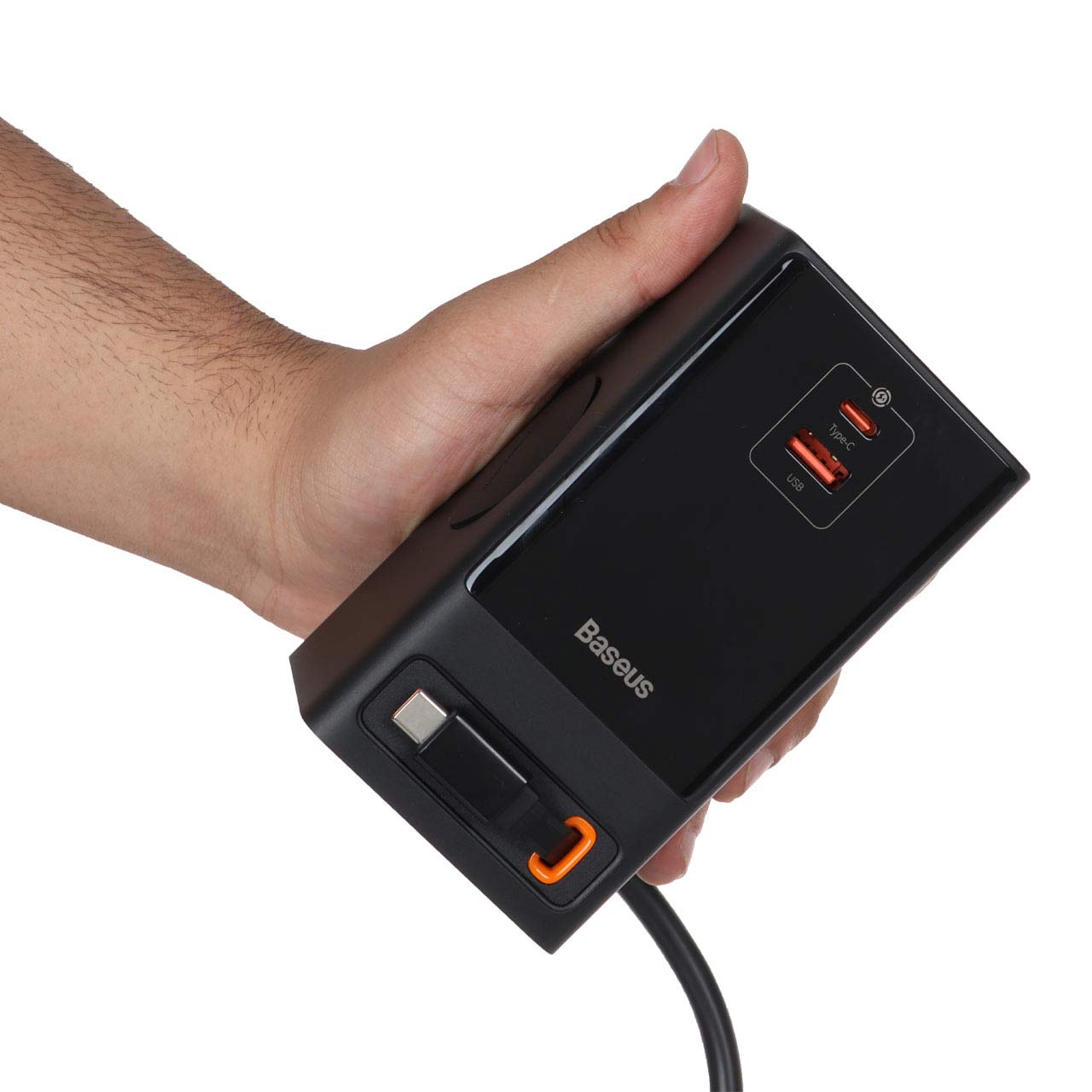 شارژر رومیزی فست چندکاره 65 وات Baseus مدل PowerCombo Tower PowerStrip مشکی با گارانتی آونگ
