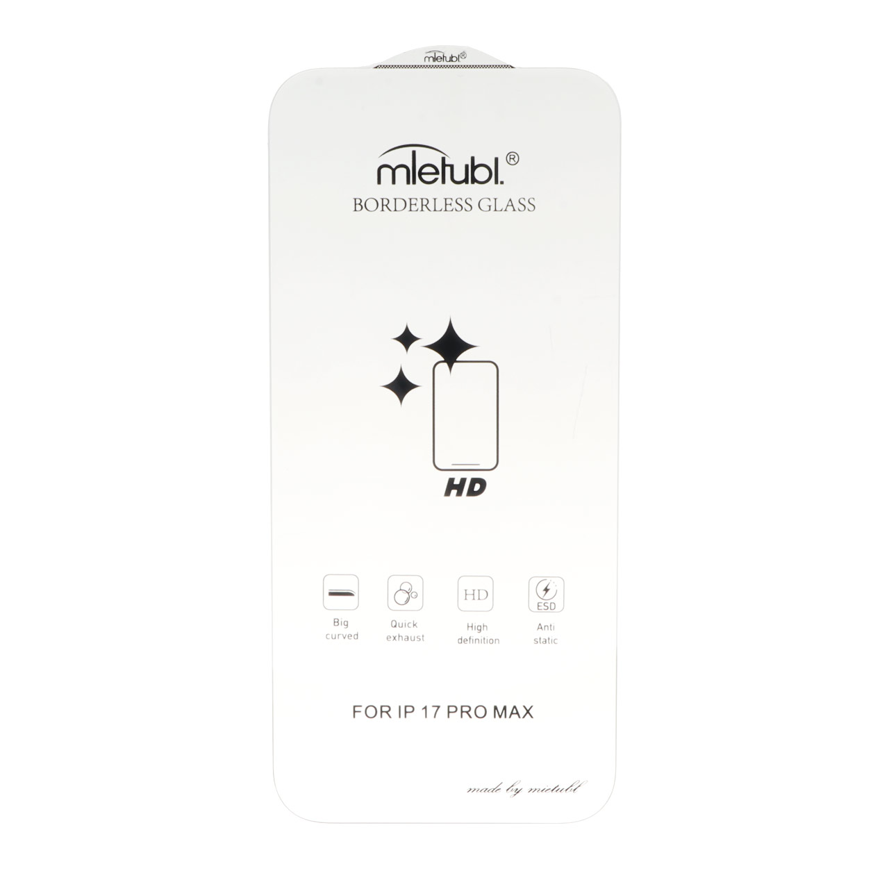 محافظ صفحه نمایش شیشه ای Mietubl ESD Anti Static بدون حاشیه مناسب برای آیفون 17 پرو مکس