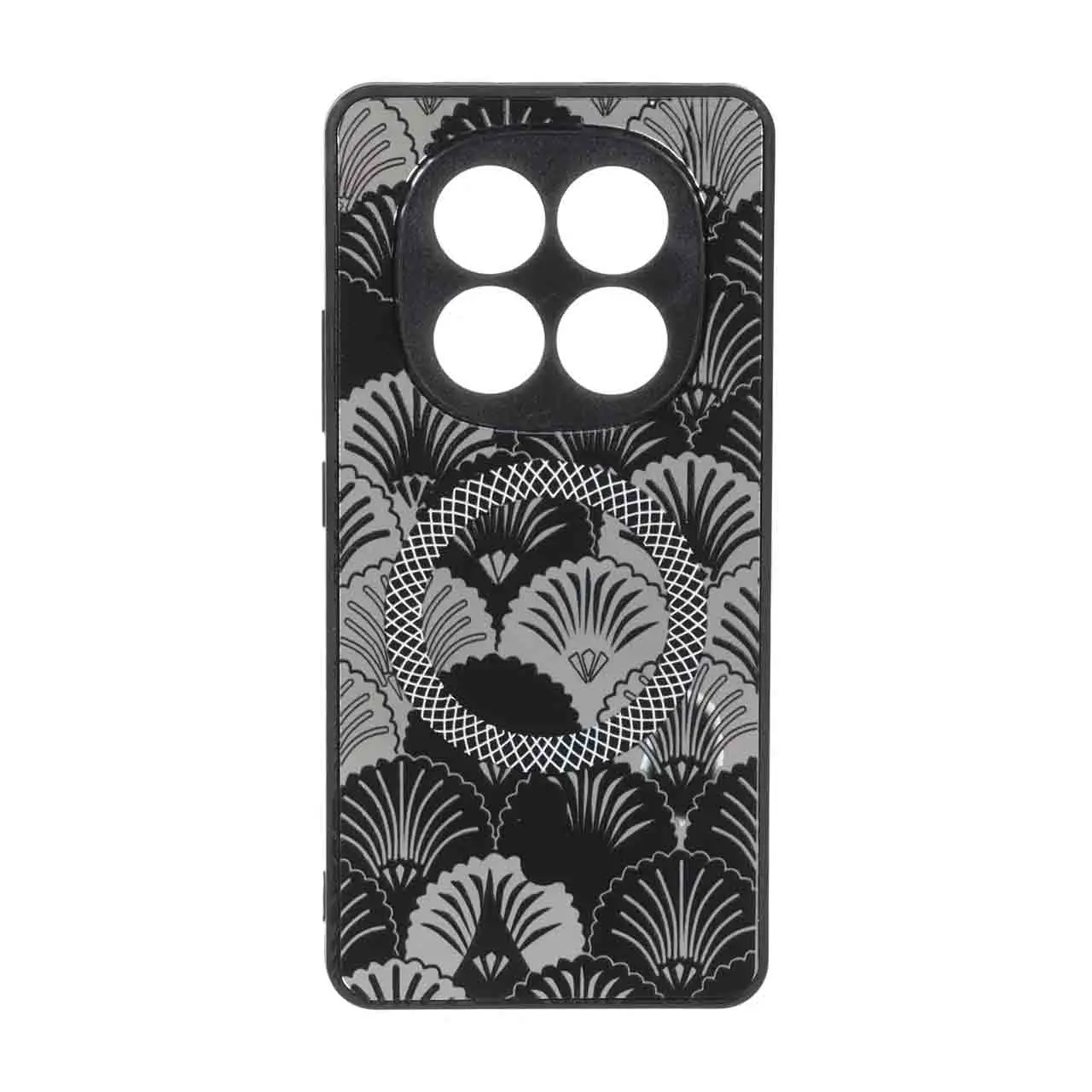 قاب طرح آینه ای مگ سیف هاشور محافظ لنزدار مناسب برای شیائومی ردمی نوت 14 پرو 4G