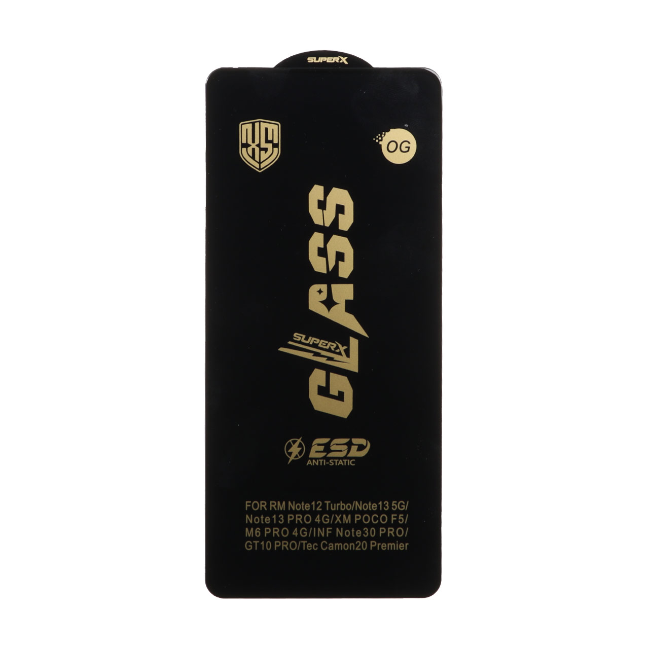 محافظ صفحه نمایش شیشه ای فول کاور Super X OG - ESD OVOG مناسب برای شیائومی ردمی نوت 13 پرو 4G / نوت 14S / پوکو M6 پرو 4G