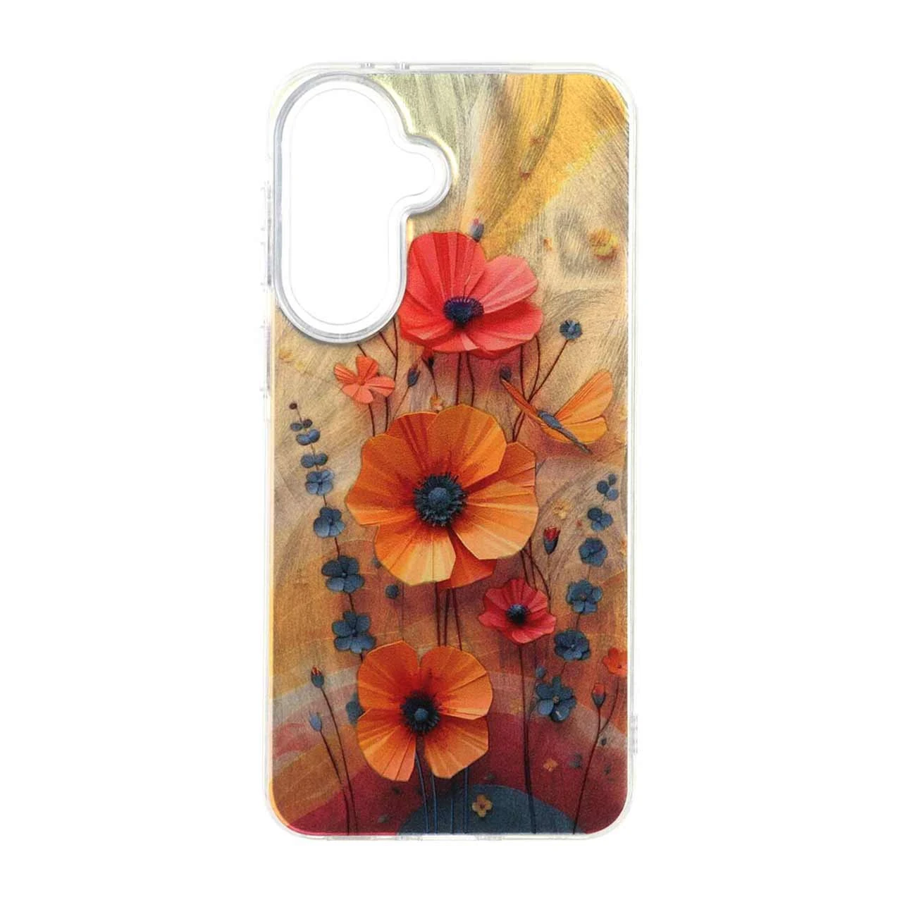 قاب طرح گل‌های اطلسی Flower دور شفاف مناسب برای سامسونگ گلکسی A37
