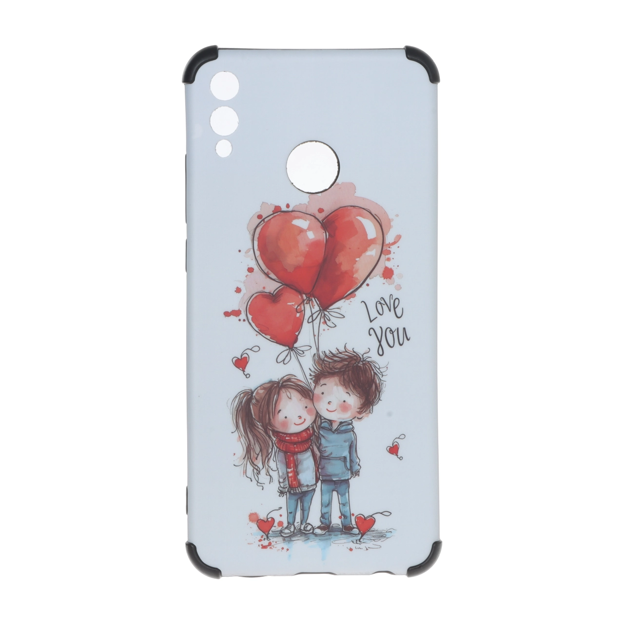 قاب طرح زوج عاشق و بادکنک بامپردار مناسب برای Honor 8X