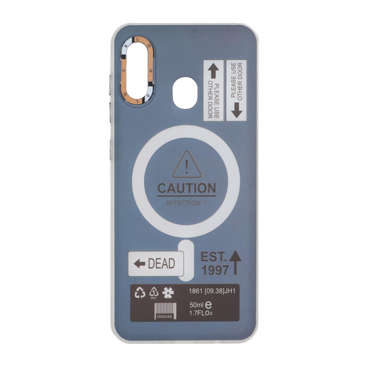 قاب طرح Caution دور مات مگ سیف‌نما مناسب برای سامسونگ گلکسی A30 و A20