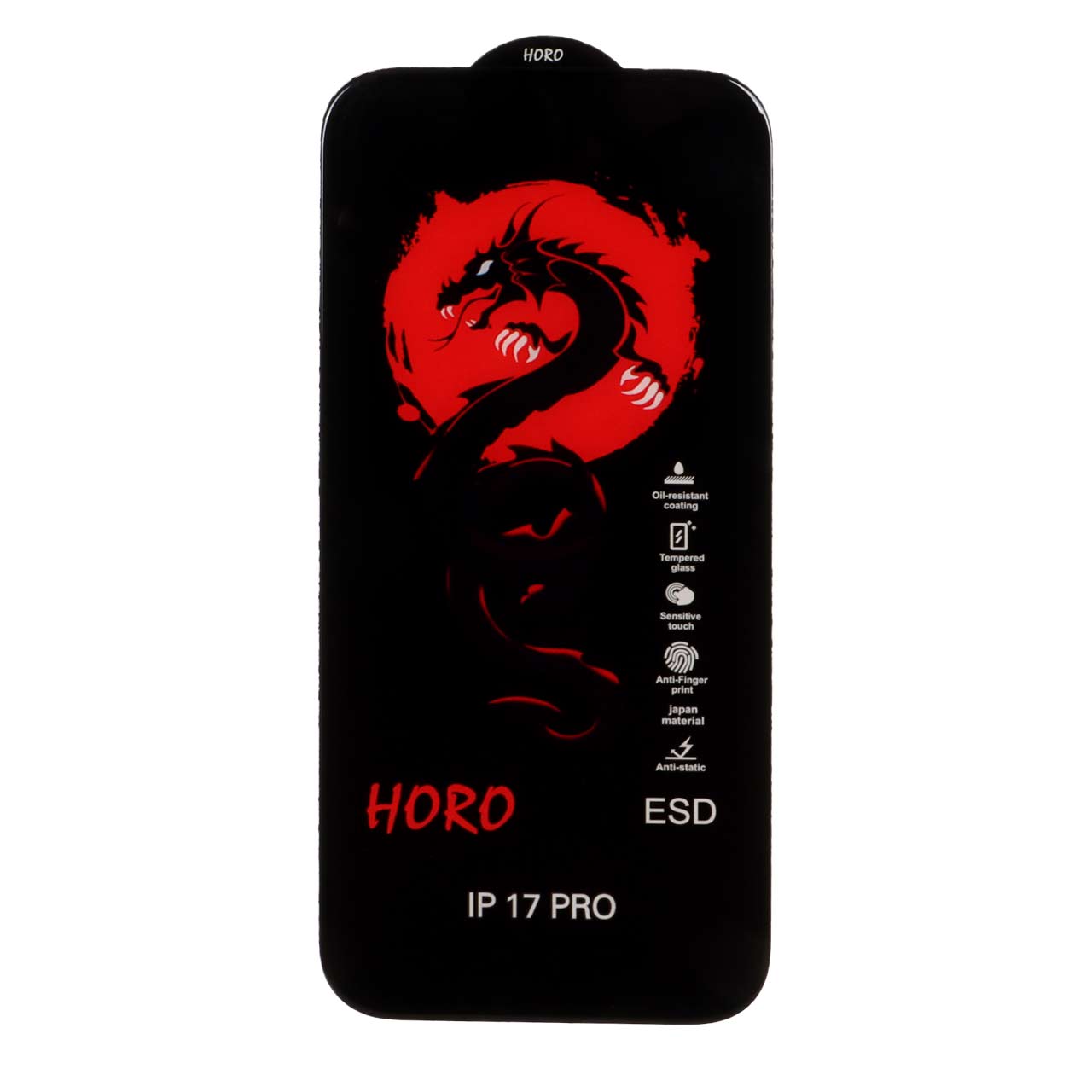 محافظ صفحه نمایش شیشه ای Full Cover ESD Horo مدل Apple iPhone 17 Pro / iPhone 18 Pro