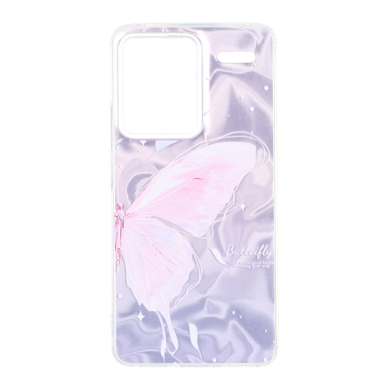 قاب طرح پروانه Silver Cloud دور ژله ای مناسب برای شیائومی ردمی نوت 13 پرو پلاس 5G