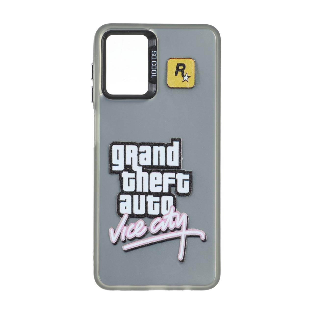 قاب طرح Grand Theft Auto Vice City (GTA) بلک لنز دکمه کروم مناسب برای سامسونگ گلکسی A12، M12 و F12
