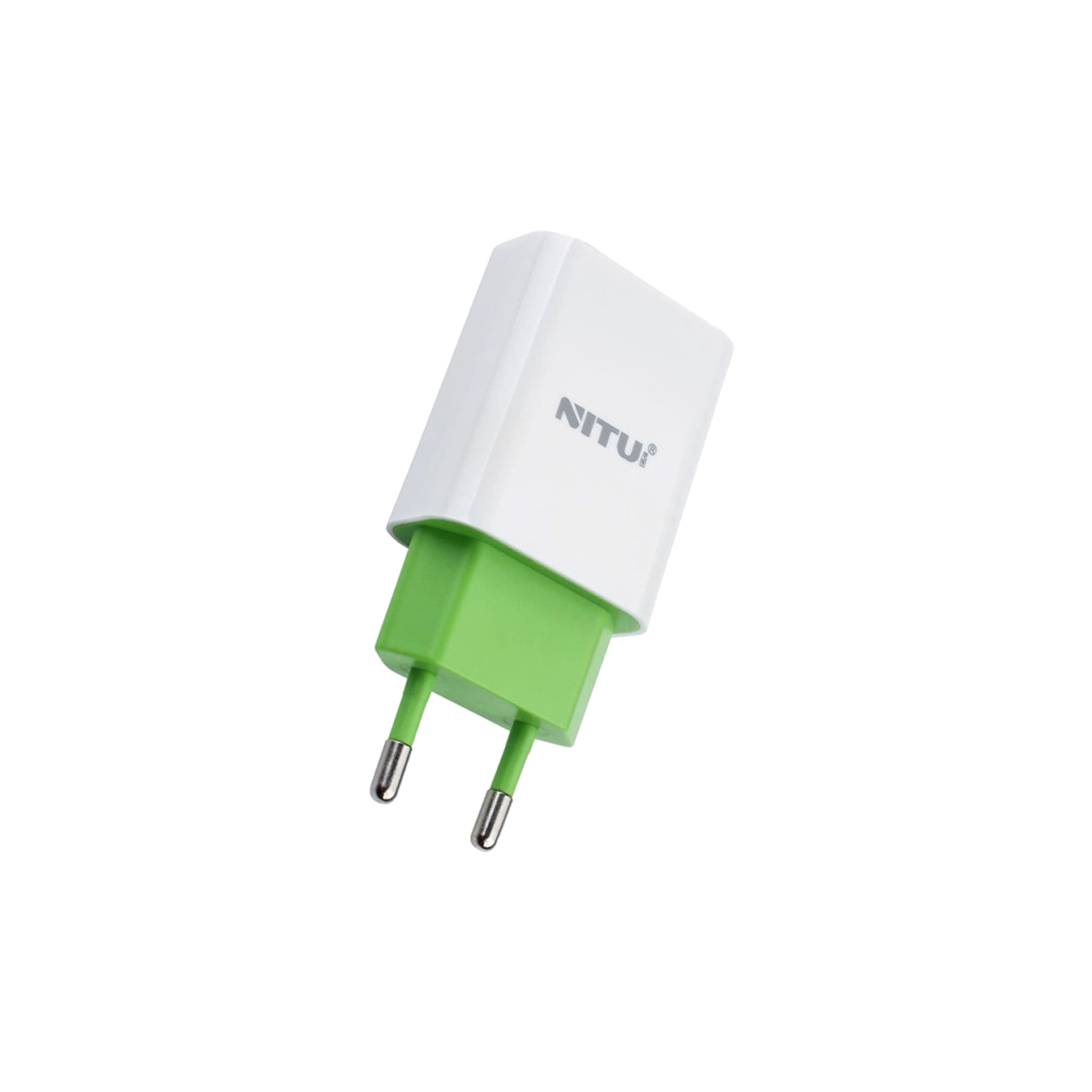 شارژر دیواری فست تک پورت NITU مدل NT-TC066F سفید سبز با کابل Type-C