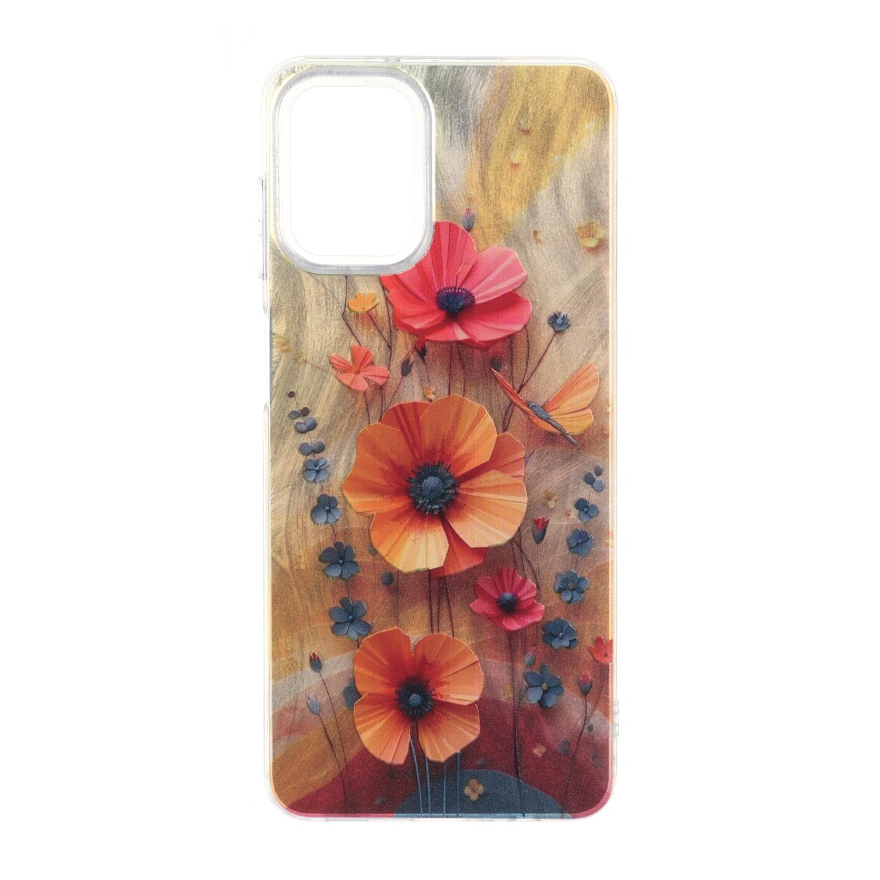 قاب طرح گل اطلسی (Flower) دور شفاف مناسب برای سامسونگ گلکسی A12/M12/F12