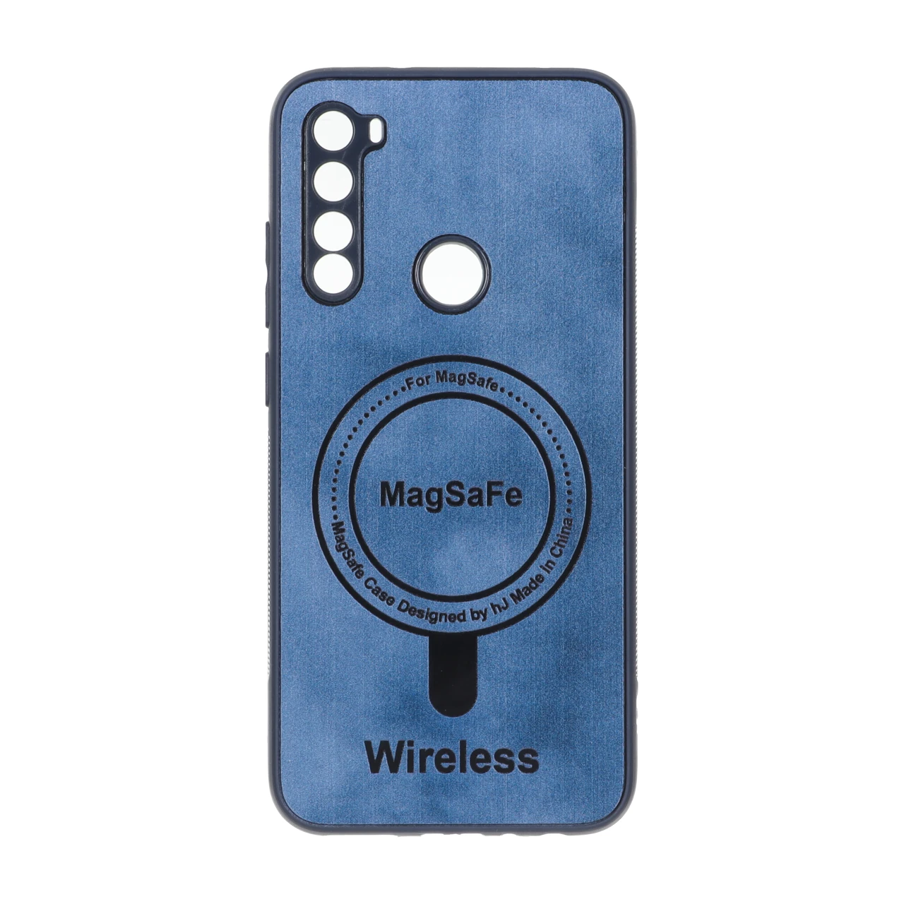 قاب Wireless طرح مگ سیف محافظ لنز برجسته آبی مناسب برای شیائومی ردمی نوت 8